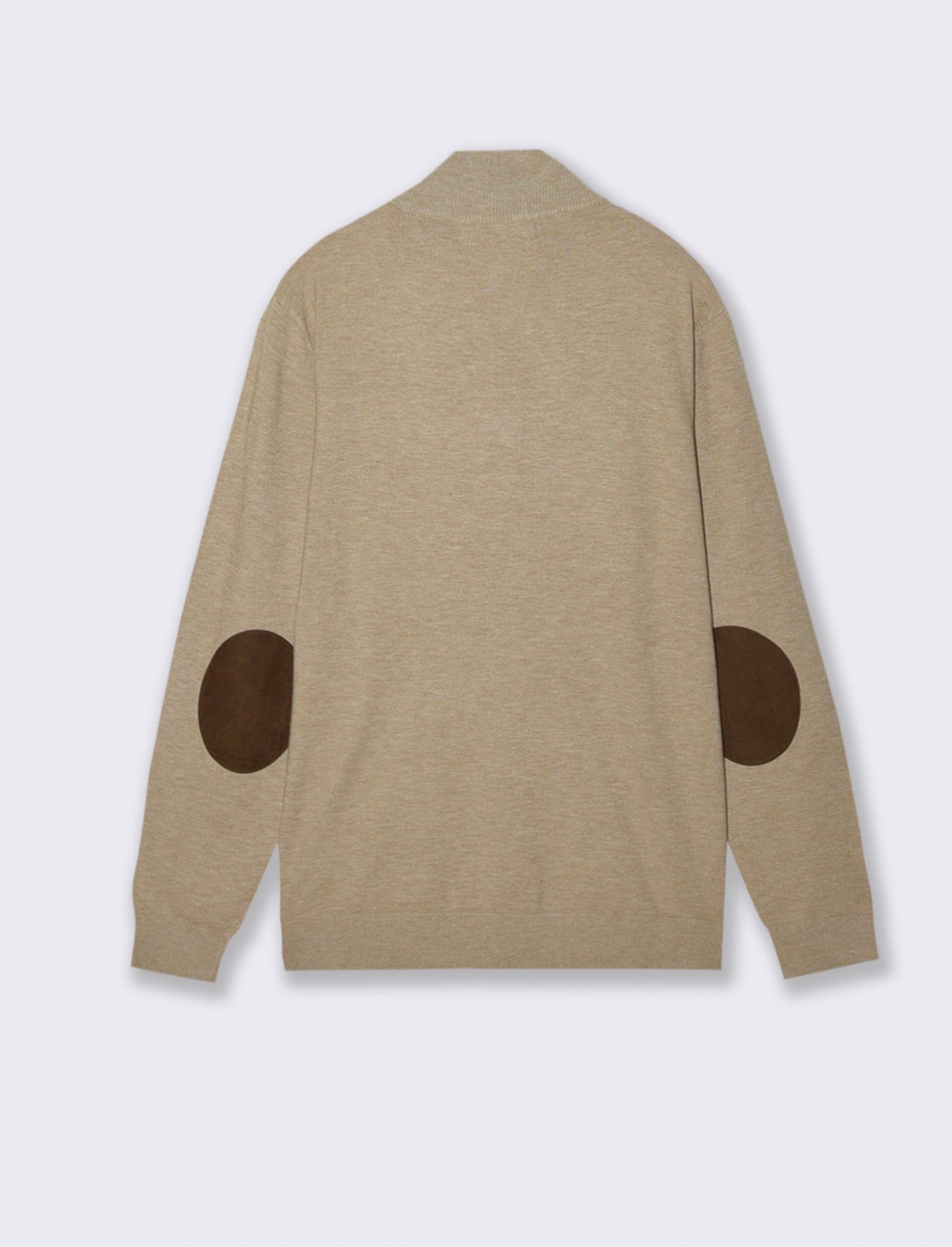 MAGLIA COLLO ALTO CON ZIP - Beige melange