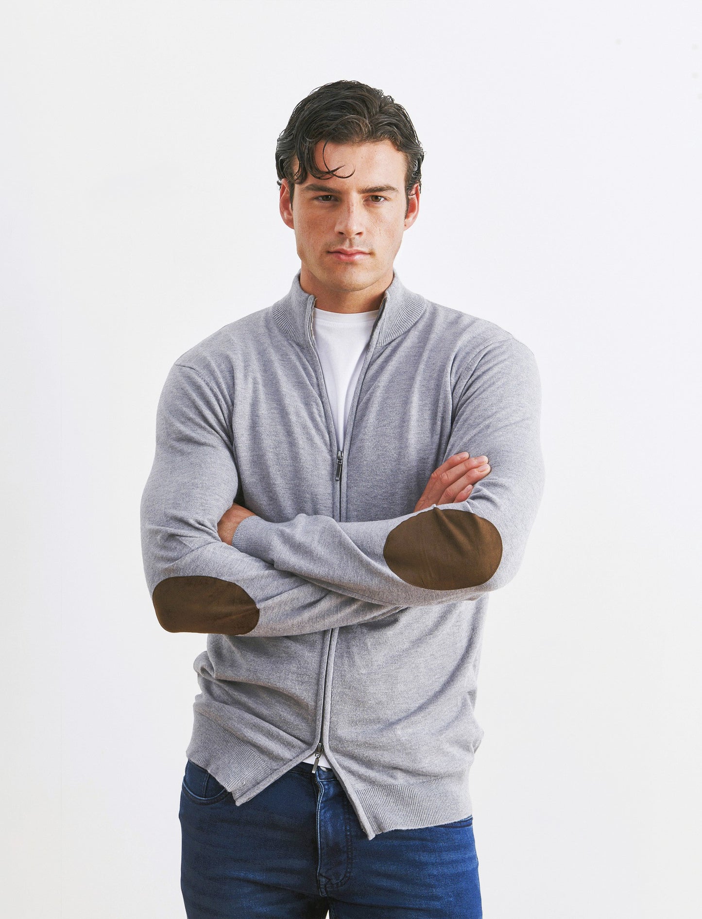MAGLIA CARDIGAN  PREMIUM - Grigio mel.