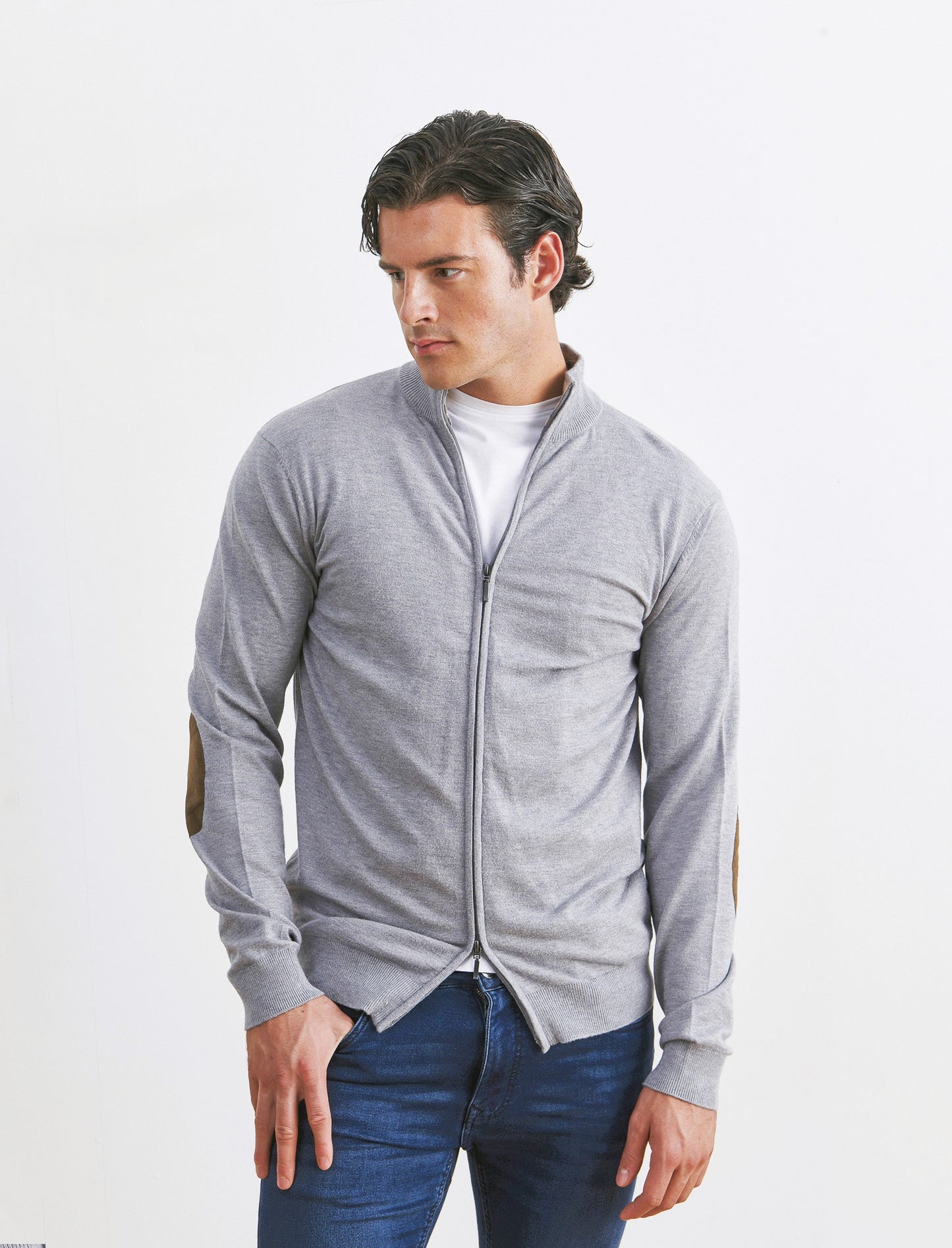MAGLIA CARDIGAN  PREMIUM - Grigio mel.