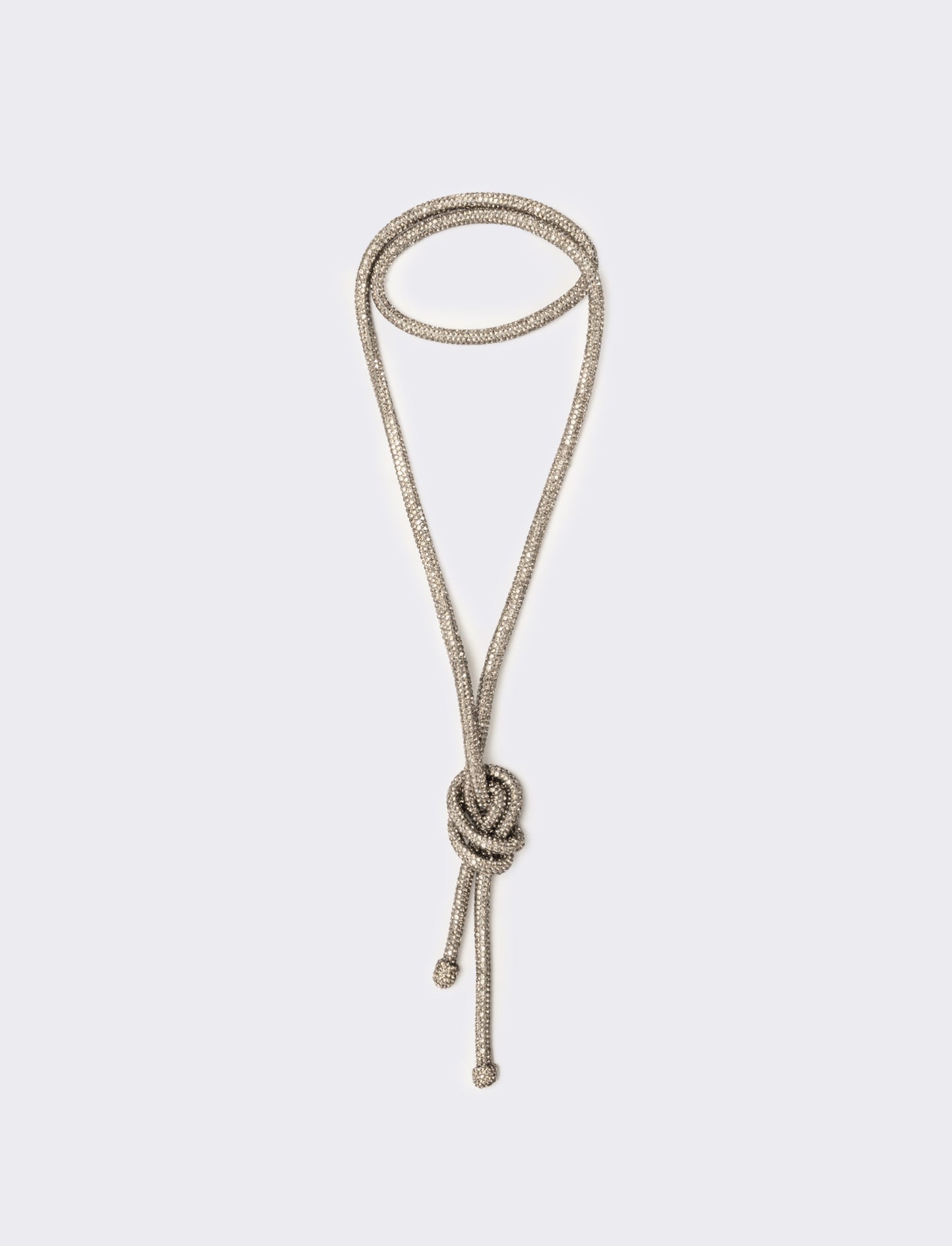 Collana strass lunga con nodo - Argento