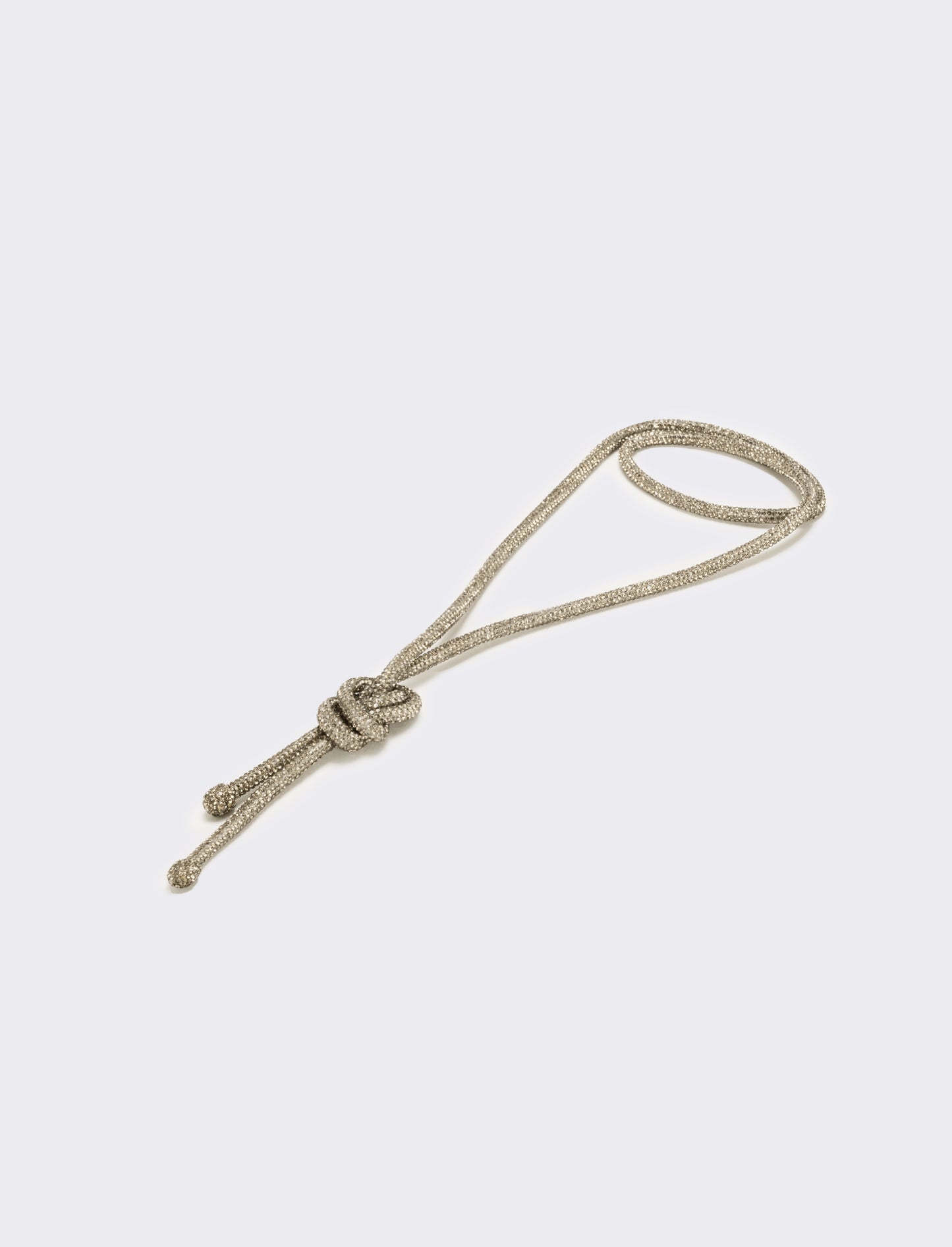 Collana strass lunga con nodo - Argento