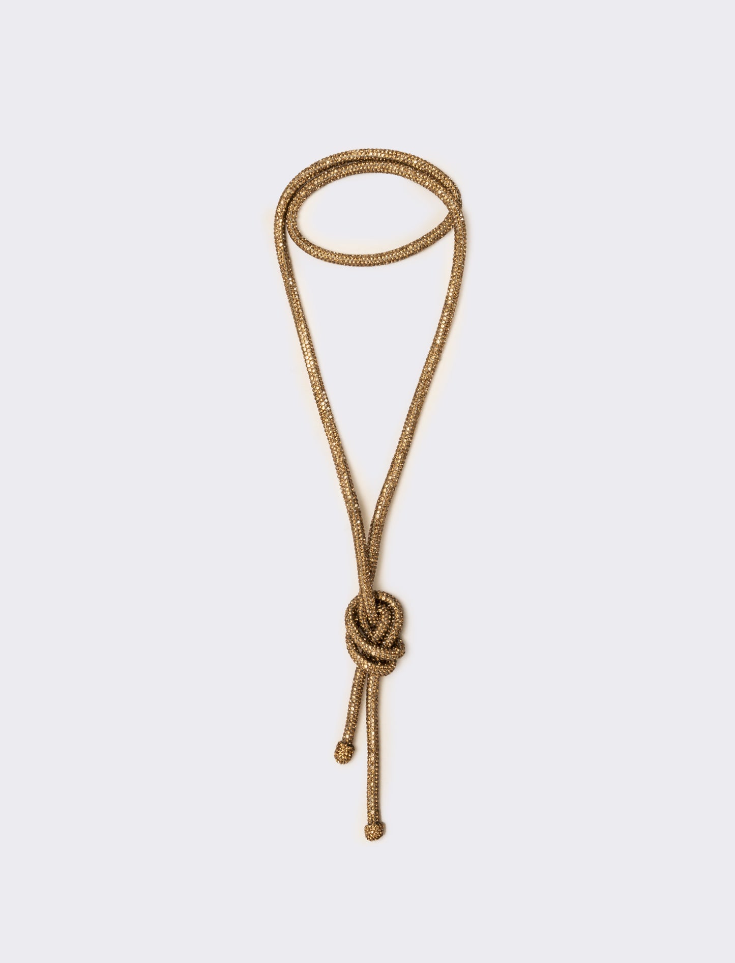 Collana strass lunga con nodo - Marrone