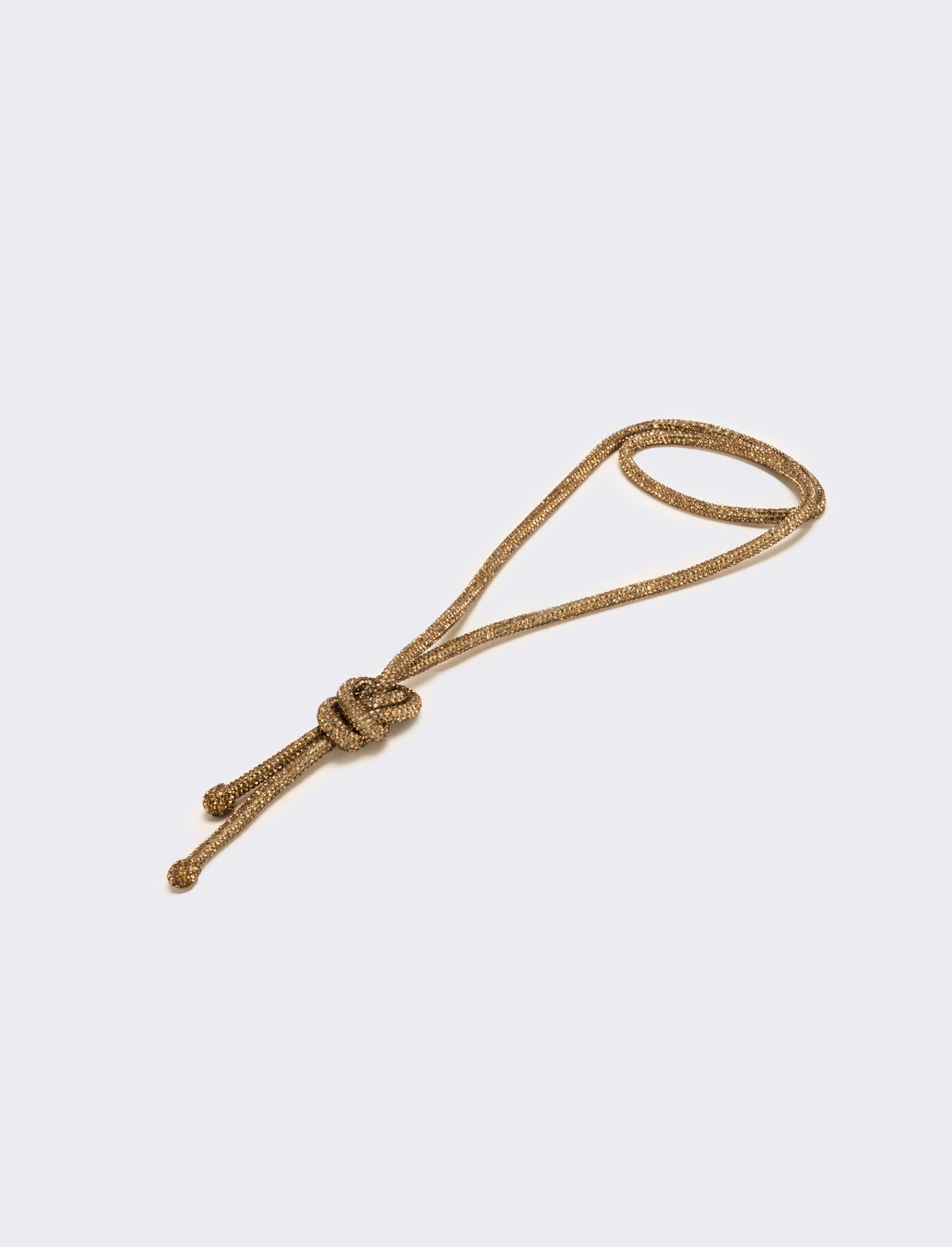 Collana strass lunga con nodo - Marrone