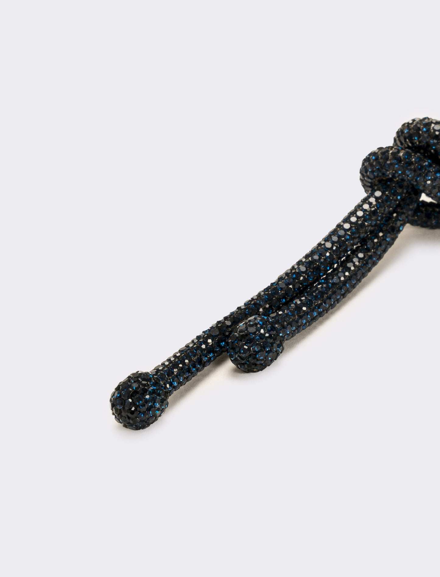 Collana strass lunga con nodo - Blu