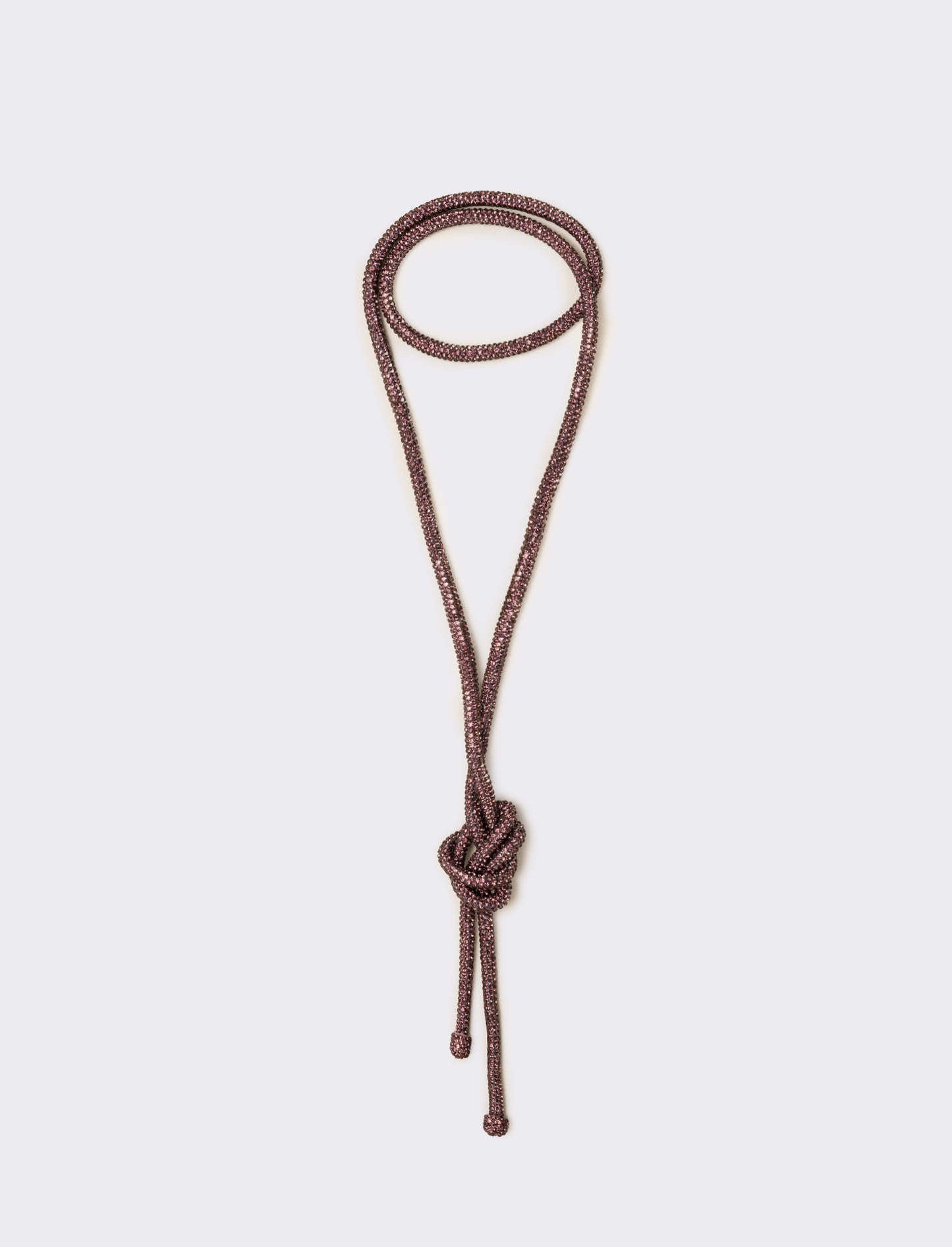 Collana strass lunga con nodo - Viola