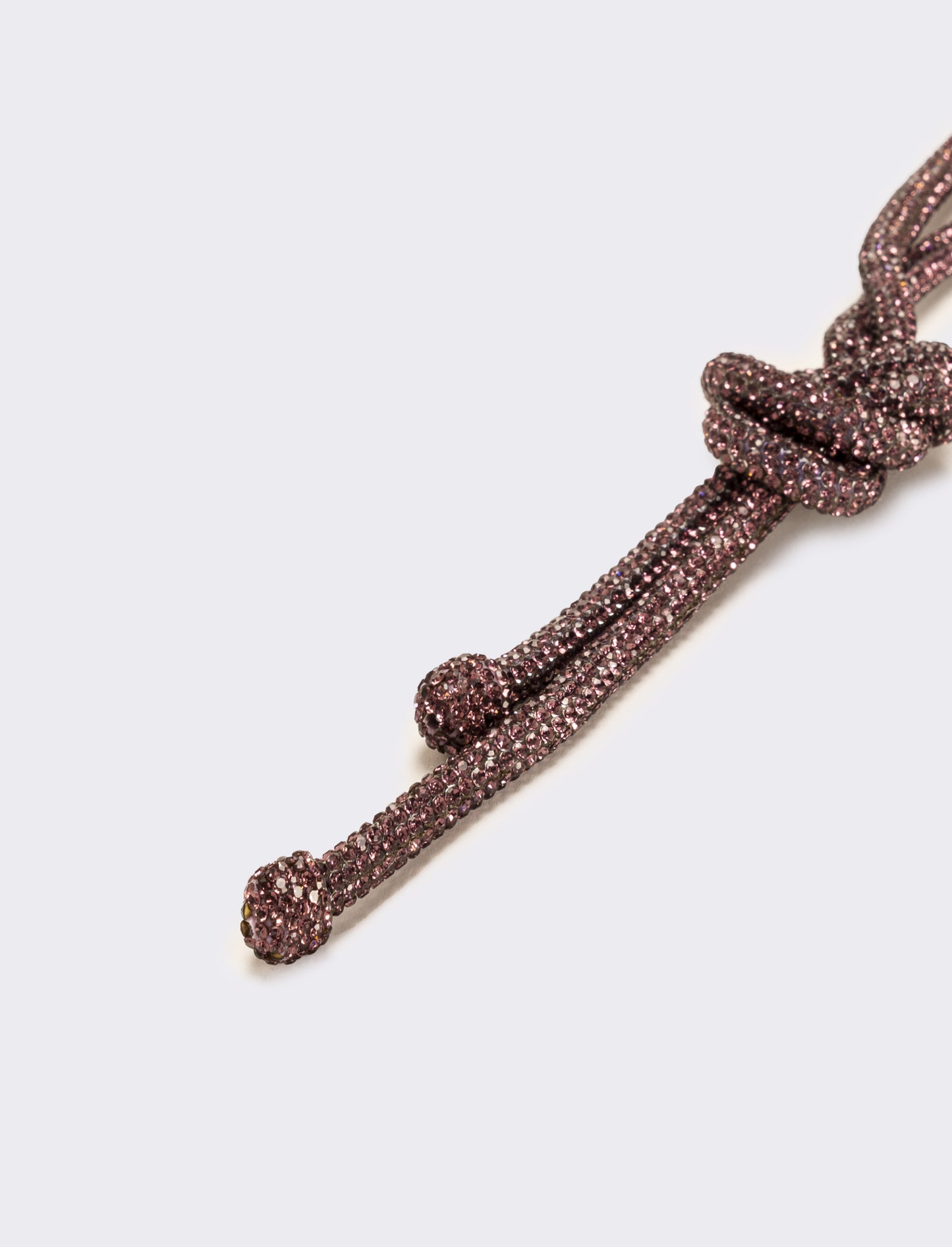 Collana strass lunga con nodo - Viola