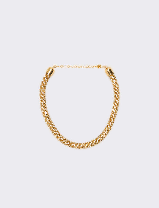 Collana tubolare strass - Oro