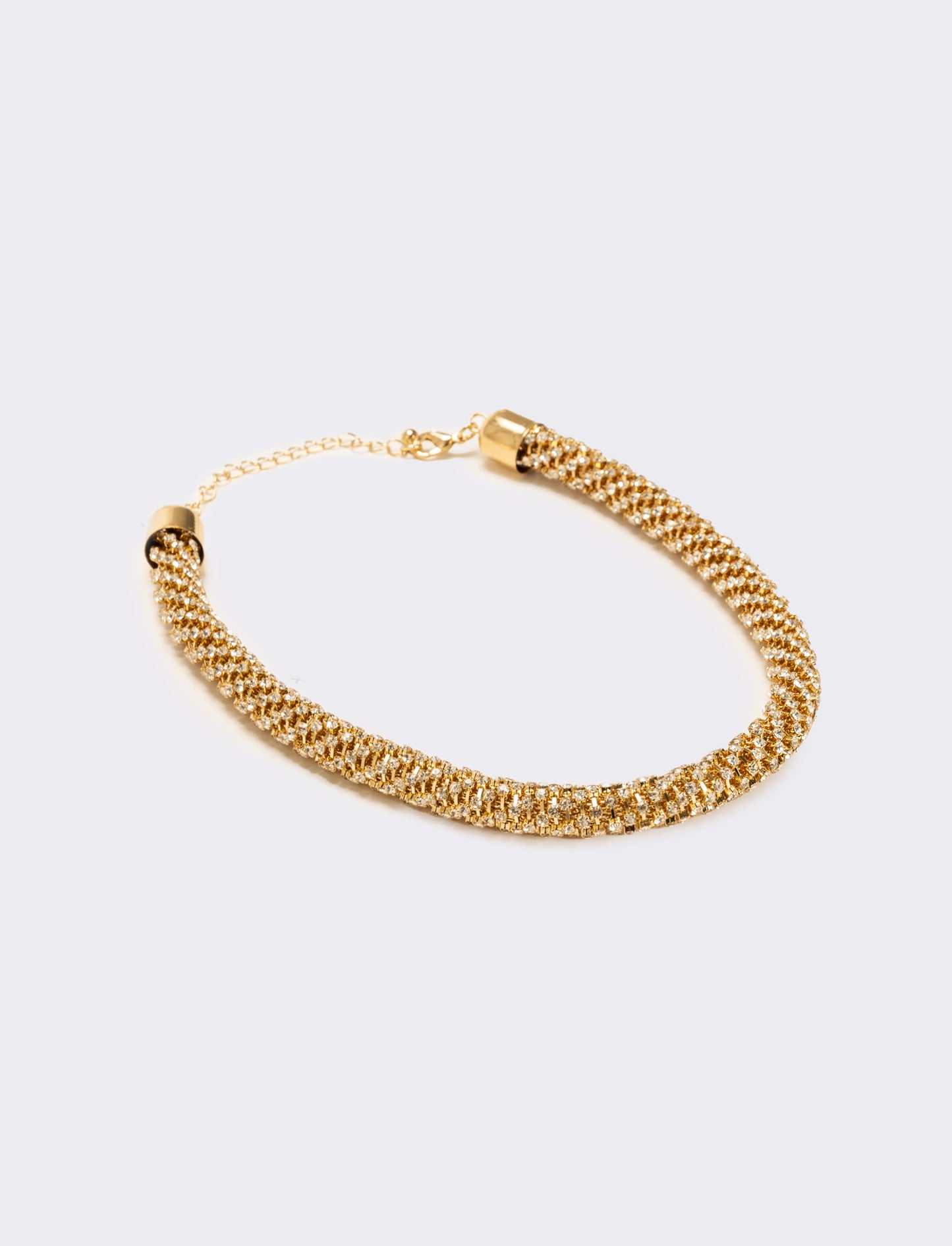 Collana tubolare strass - Oro