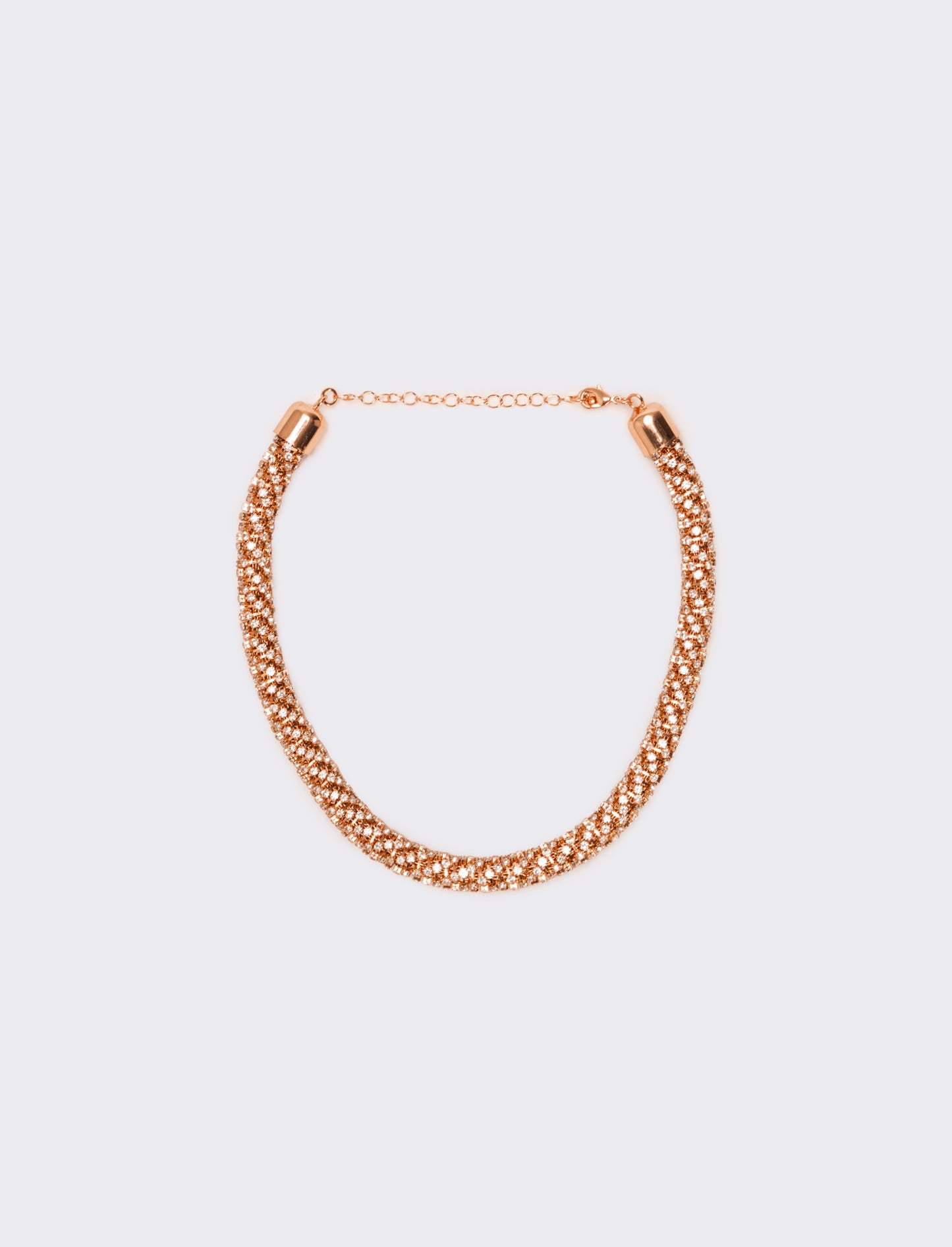 Collana tubolare strass - Oro rosa