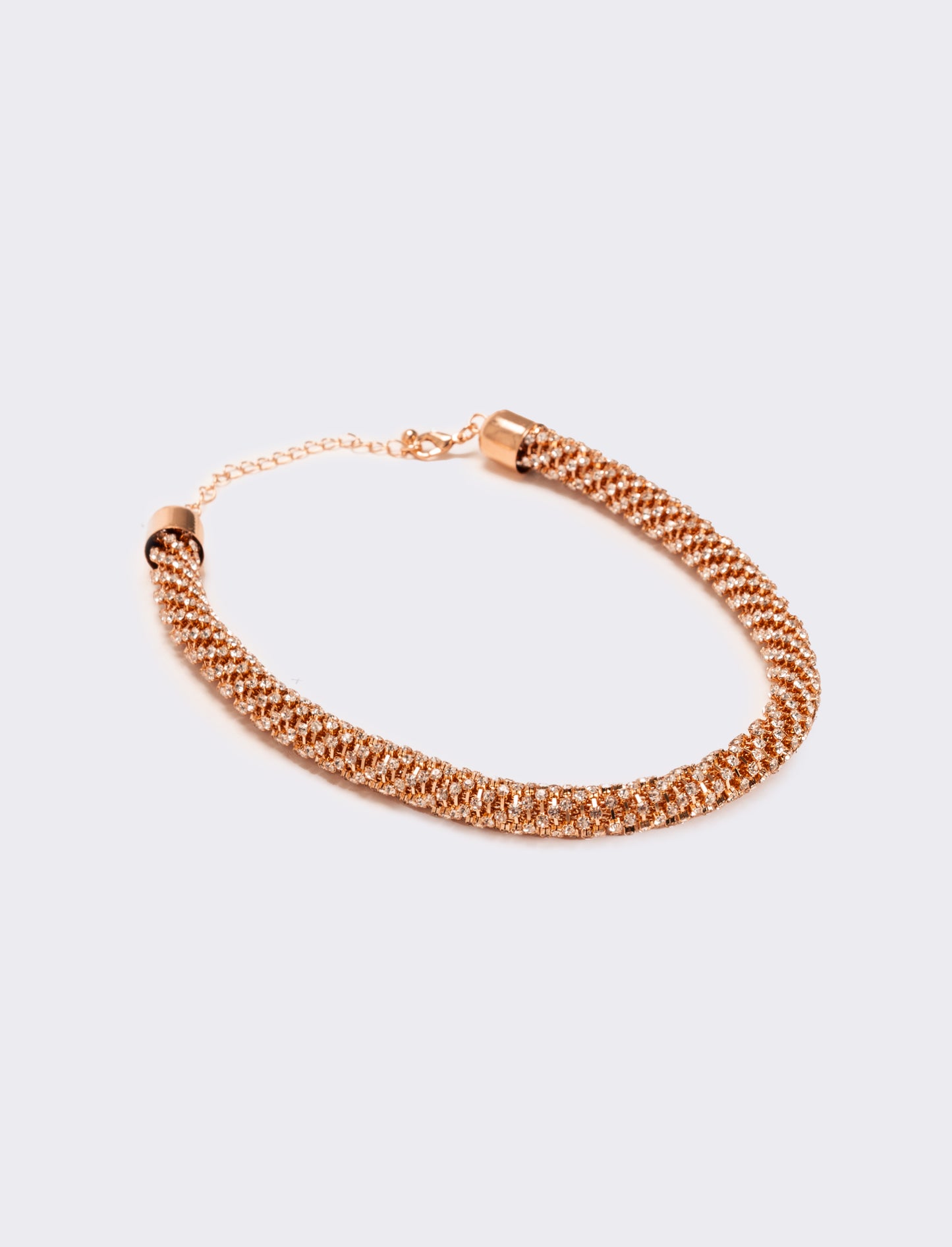 Collana tubolare strass - Oro rosa