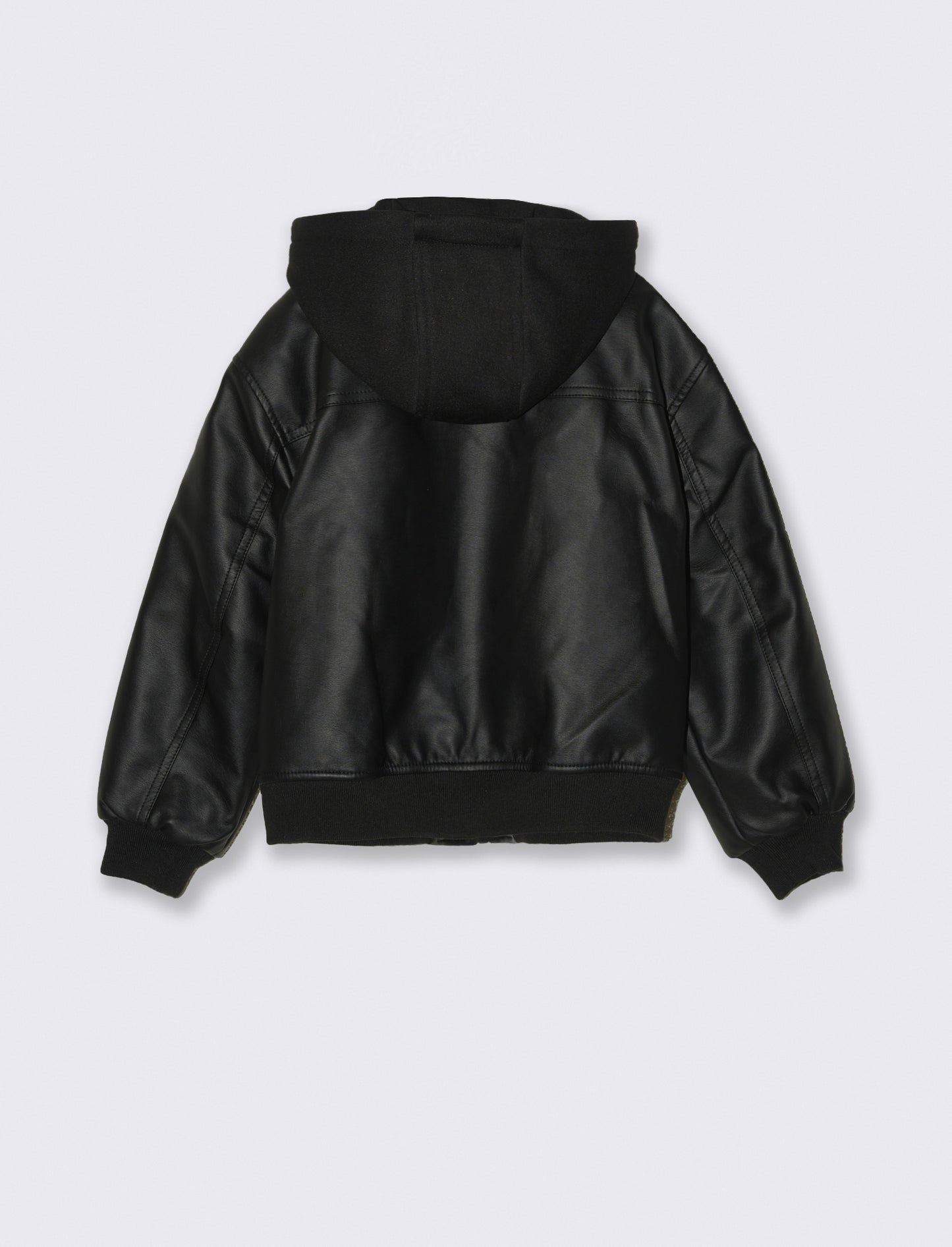 Bomber in finta pelle. - Nero
