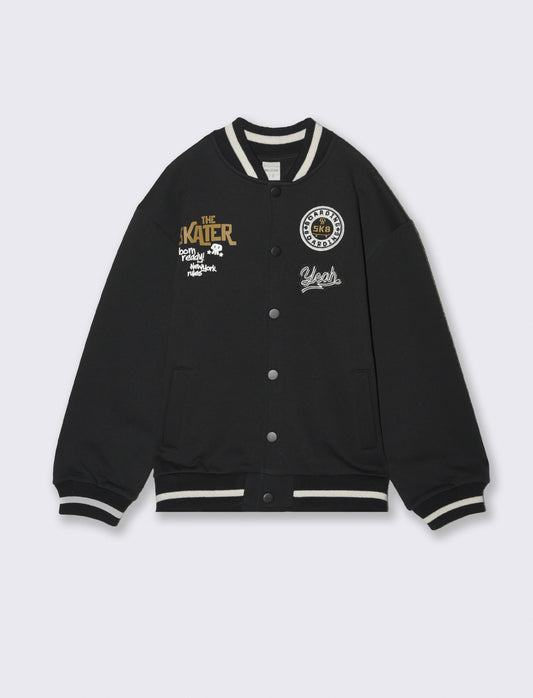 Felpa modello varsity skull. - Nero