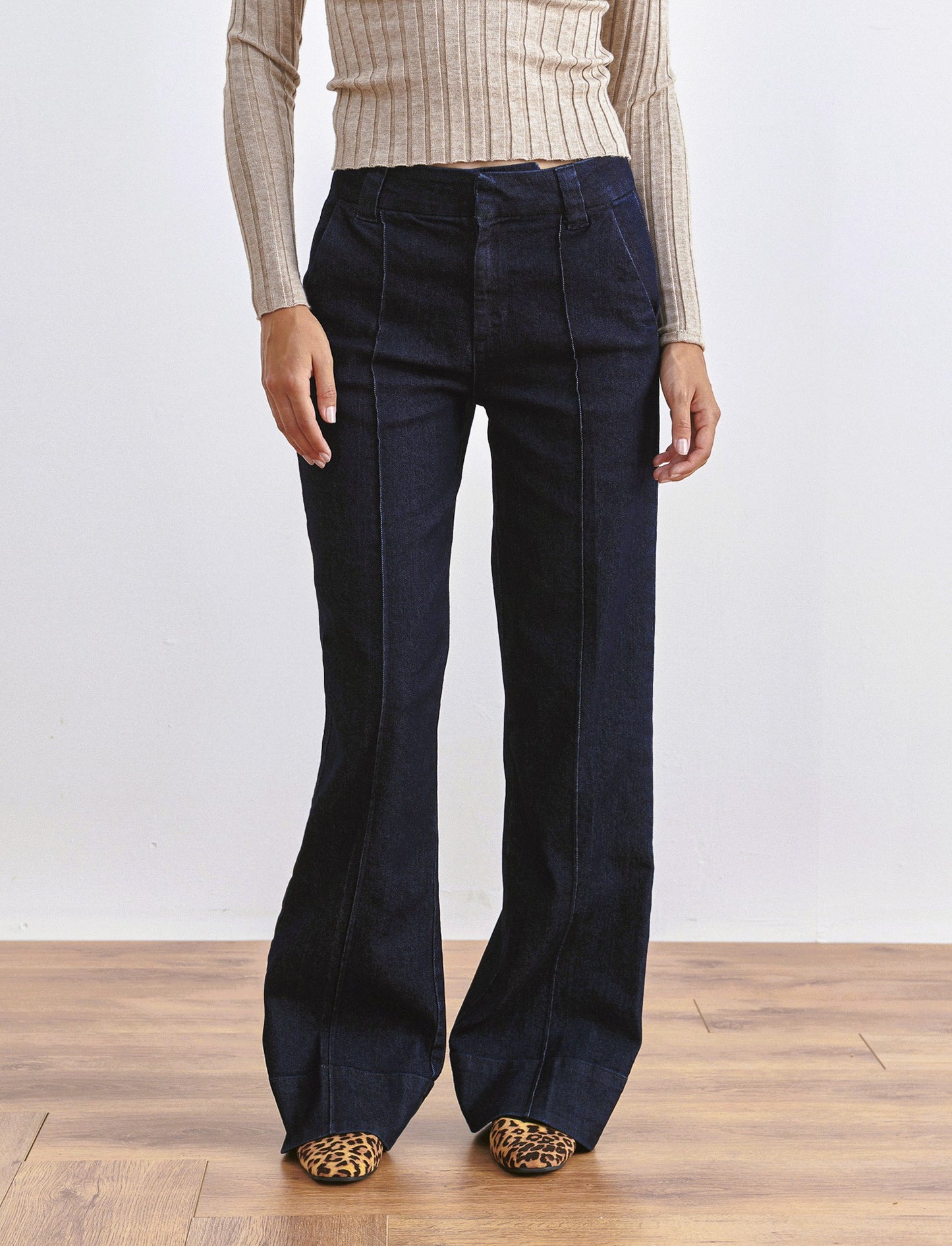 JEANS WIDE FLARE VITA ALTA - Denim