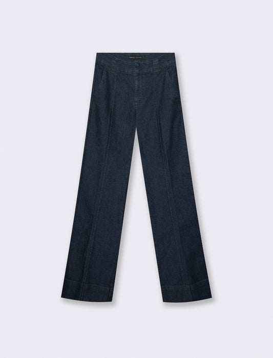 JEANS WIDE FLARE VITA ALTA - Denim