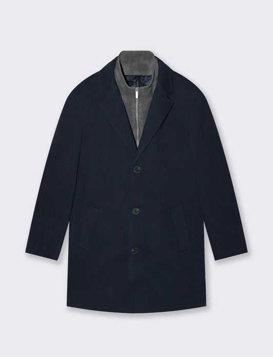 CAPPOTTO FINTO DOPPIO CAPO - Blu melange