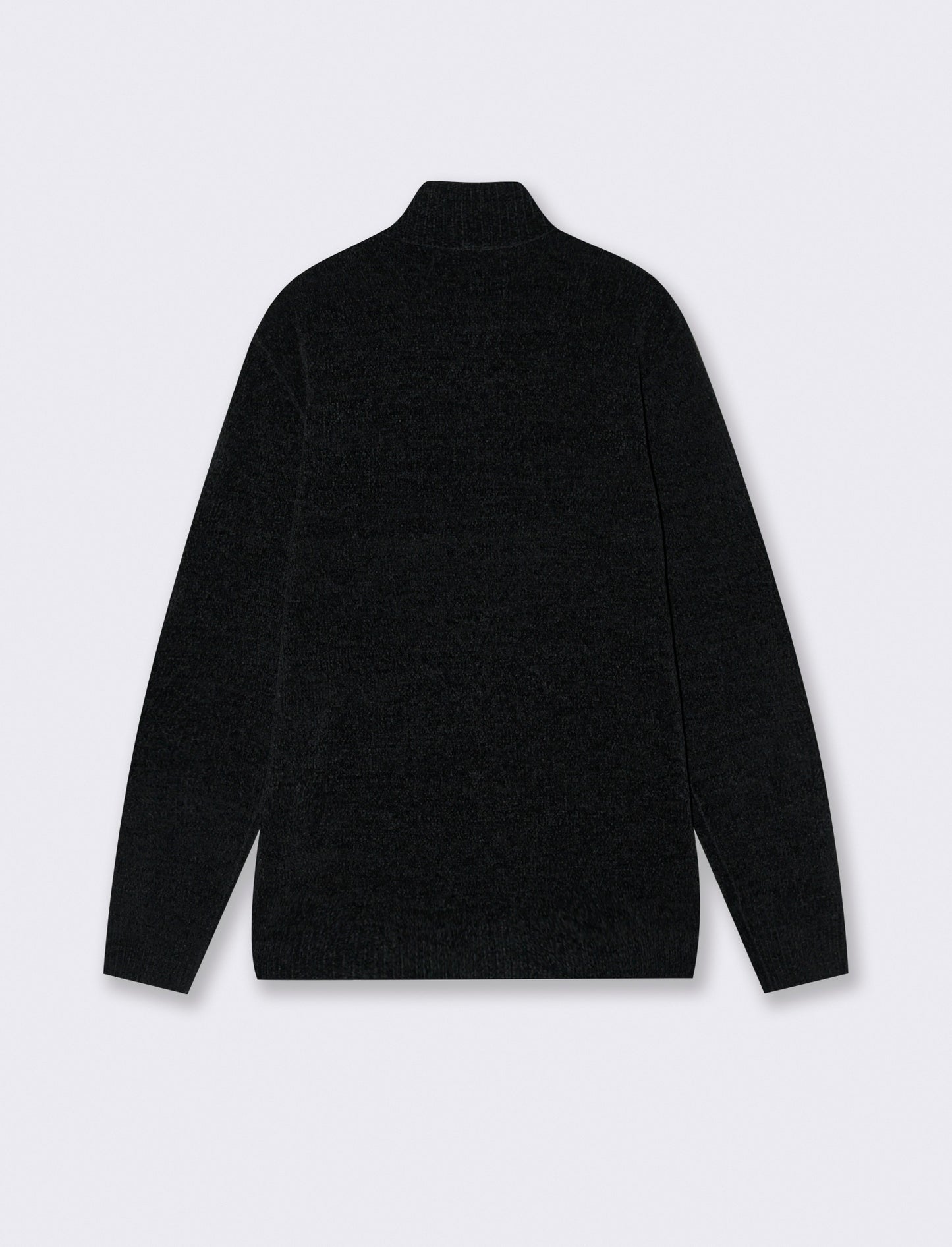 MAGLIA IN CINIGLIA COLLO ALTO CON CERNIERA. - Nero