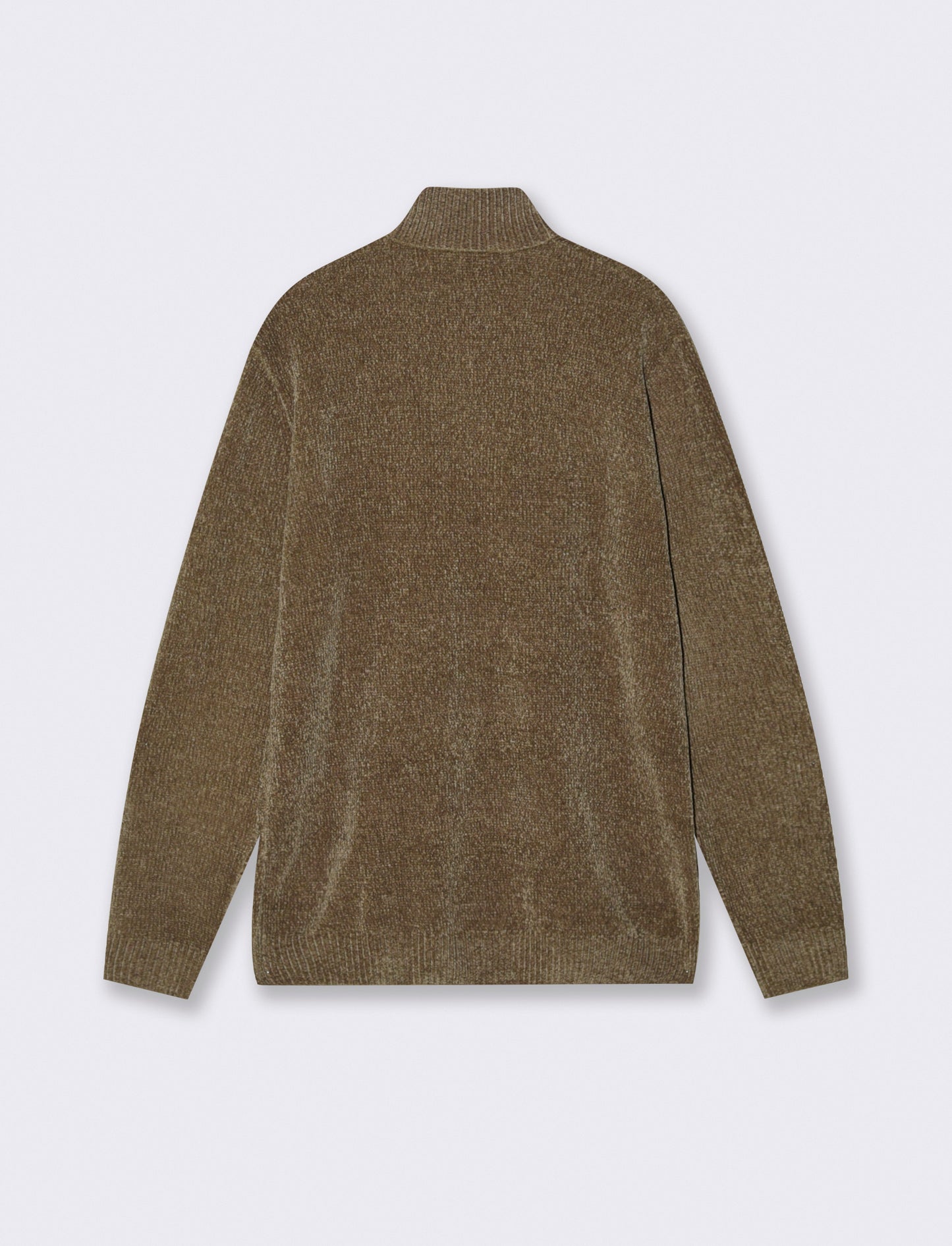MAGLIA IN CINIGLIA COLLO ALTO CON CERNIERA. - Verde oliva