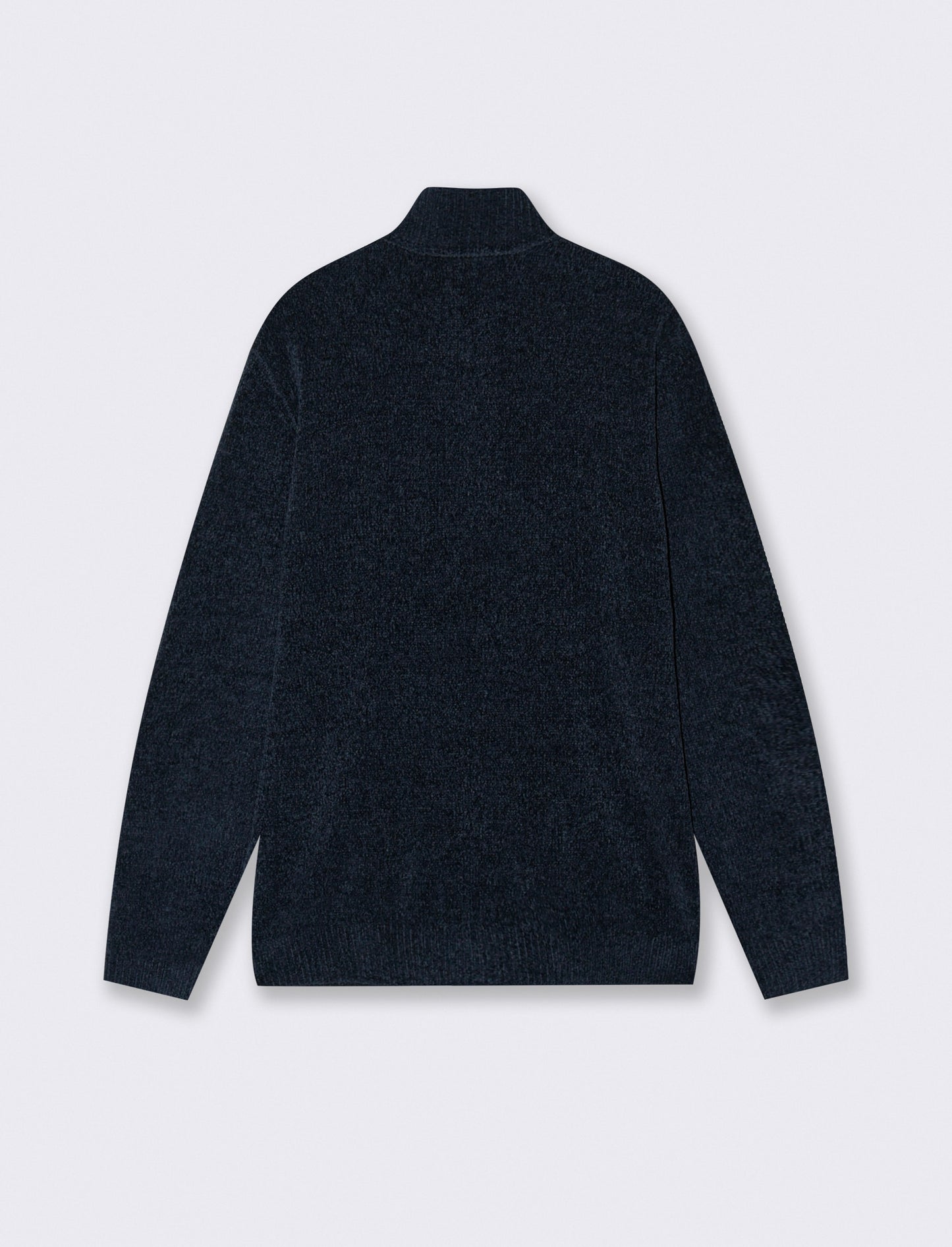 MAGLIA IN CINIGLIA COLLO ALTO CON CERNIERA. - Blu
