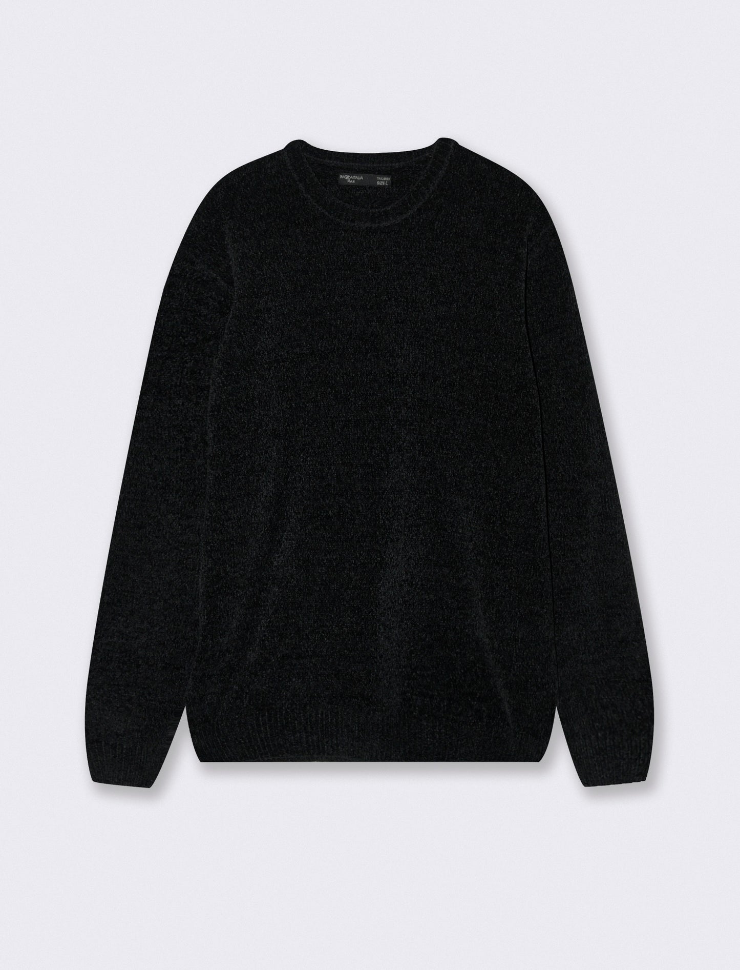 MAGLIA GIROCOLLO IN CINIGLIA - Nero