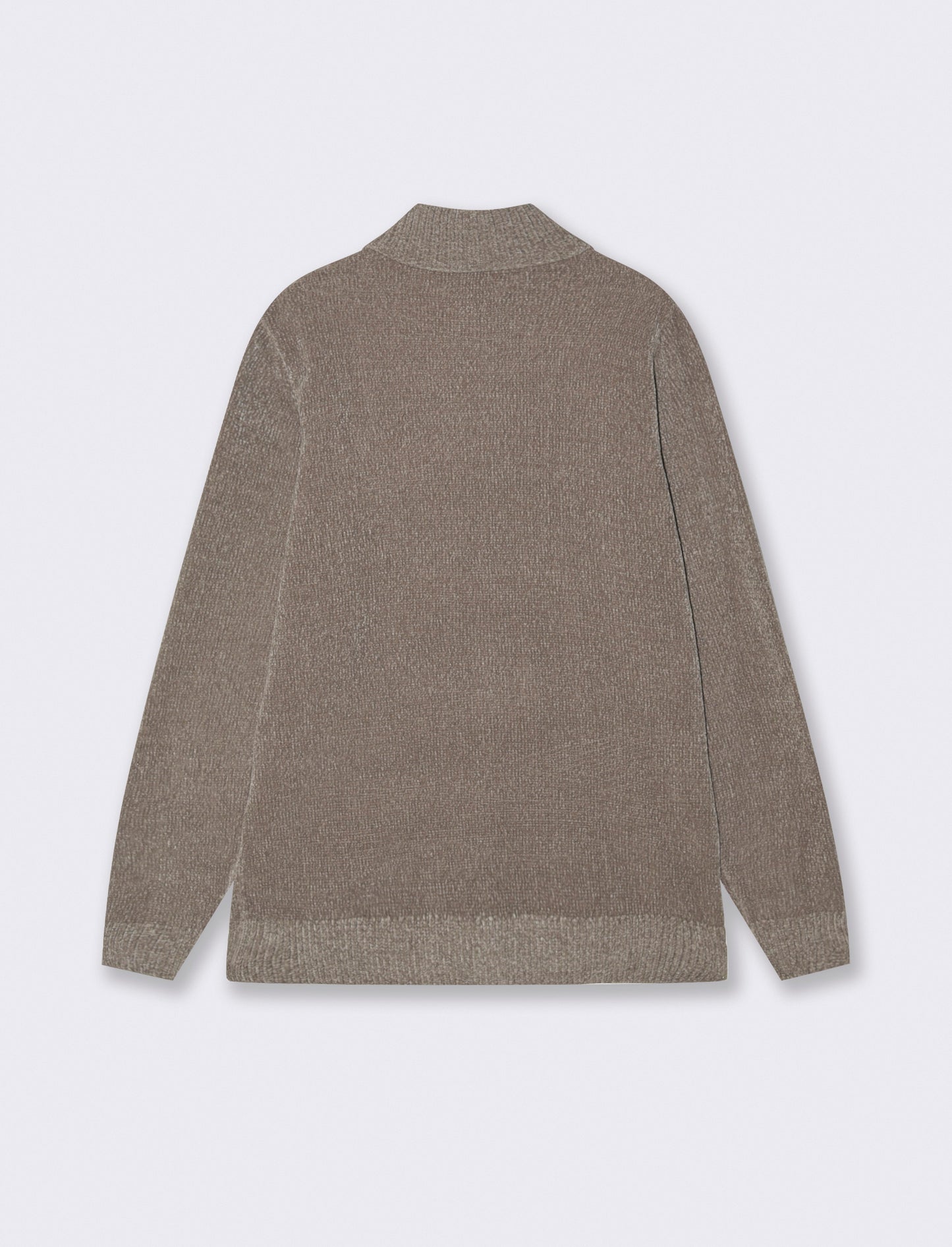 CARDIGAN IN CINIGLIA COLLO ALTO CON CERNIERA. - Beige