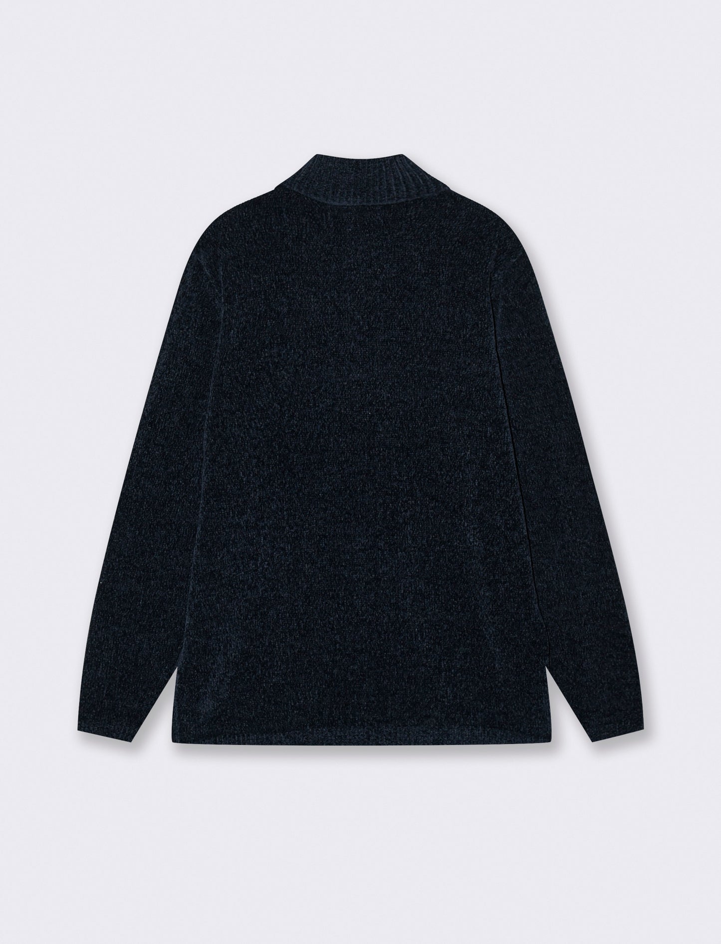 CARDIGAN IN CINIGLIA COLLO ALTO CON CERNIERA. - Blu