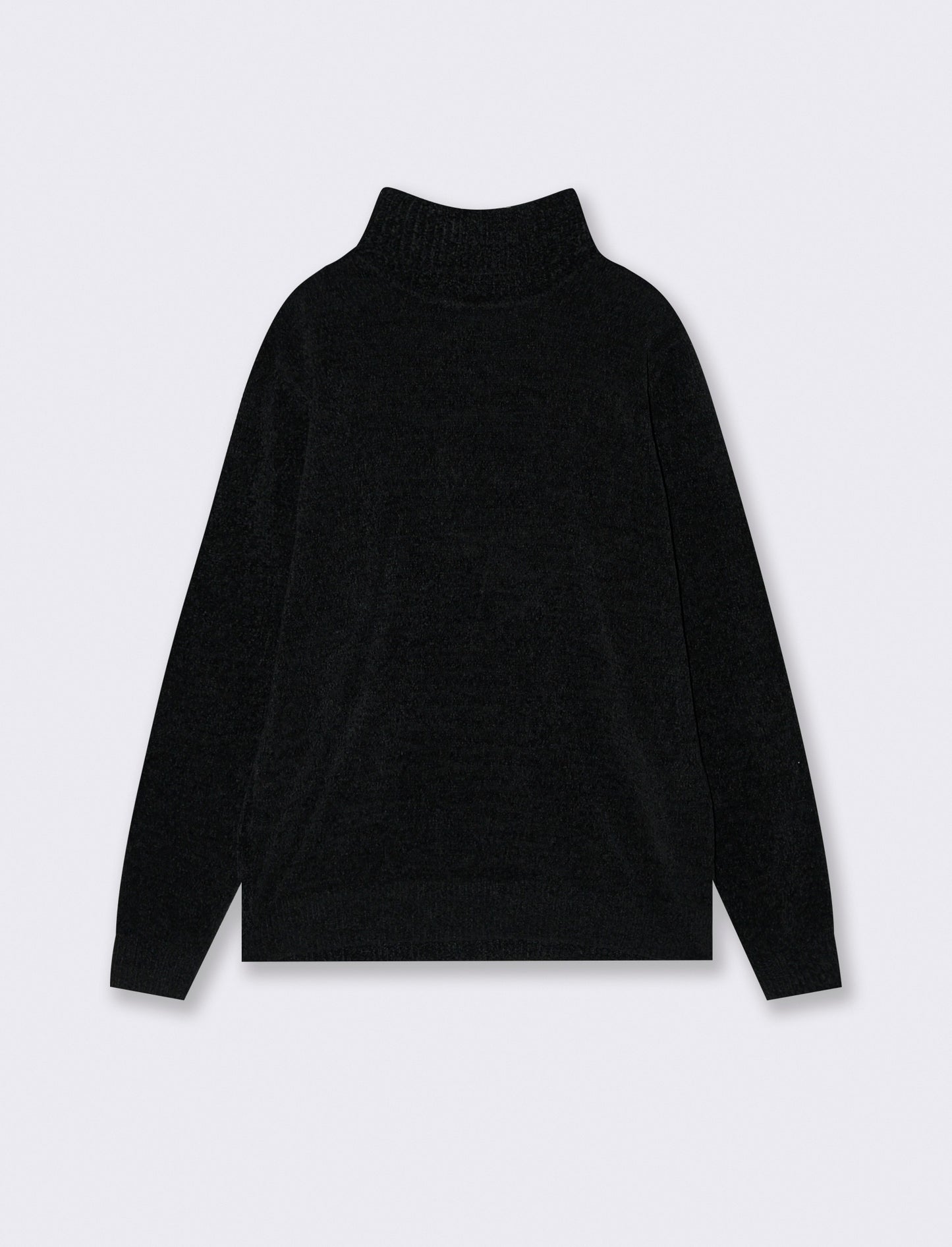 MAGLIA COLLO ALTO IN CINIGLIA - Nero