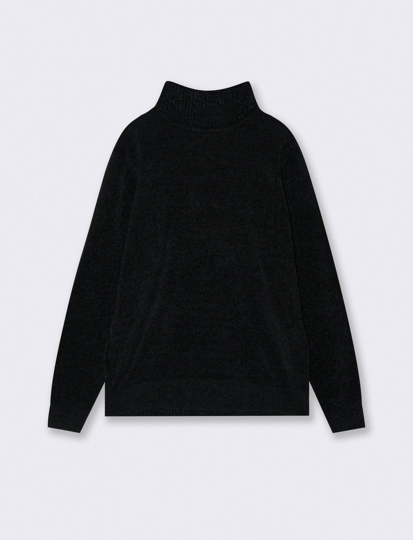 MAGLIA COLLO ALTO IN CINIGLIA - Nero