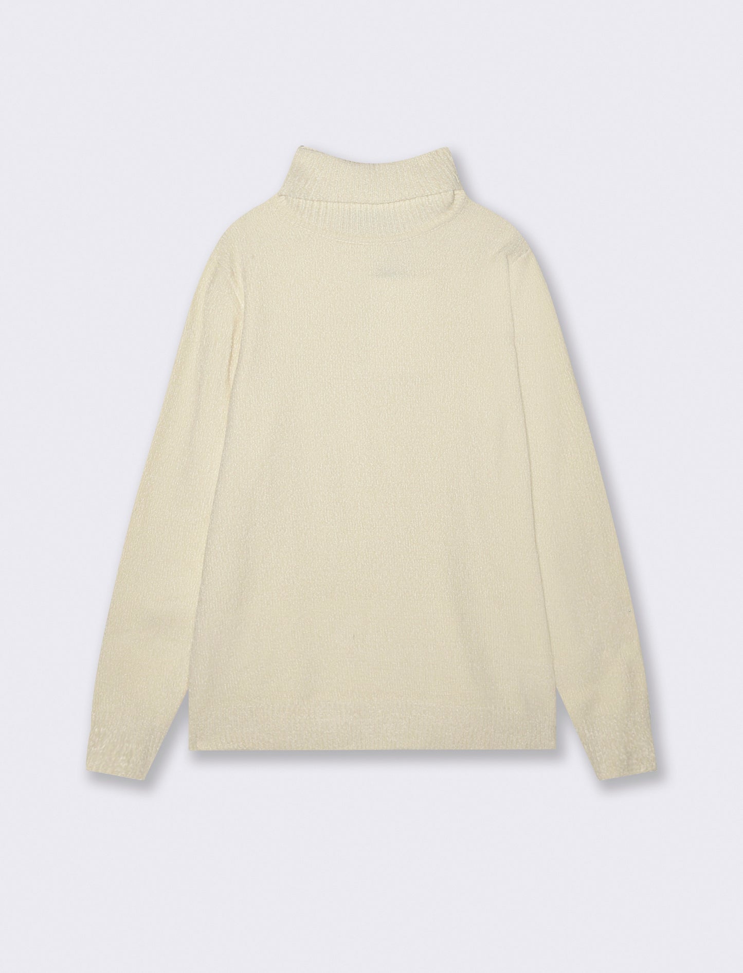 MAGLIA COLLO ALTO IN CINIGLIA - Beige ecru