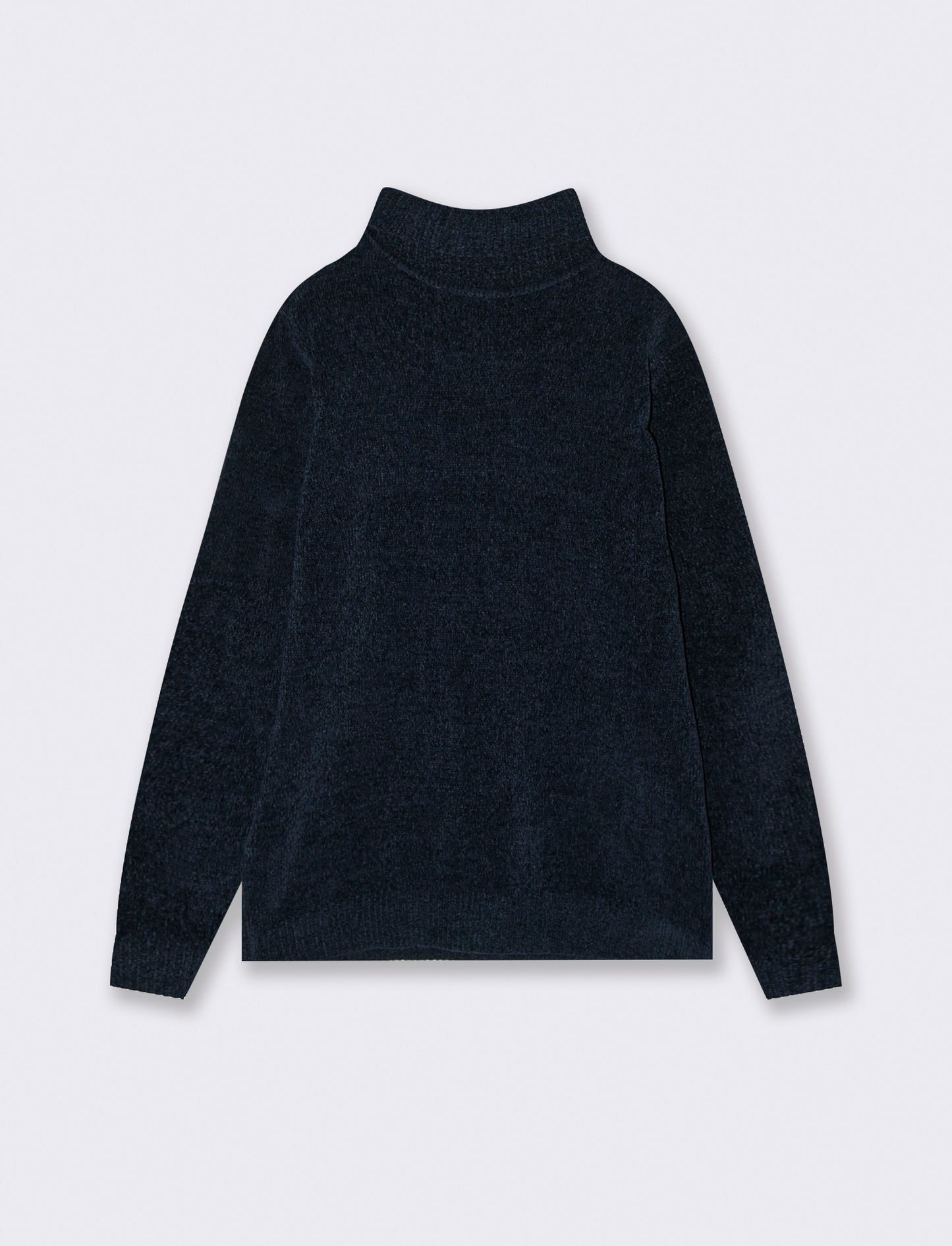 MAGLIA COLLO ALTO IN CINIGLIA - Blu