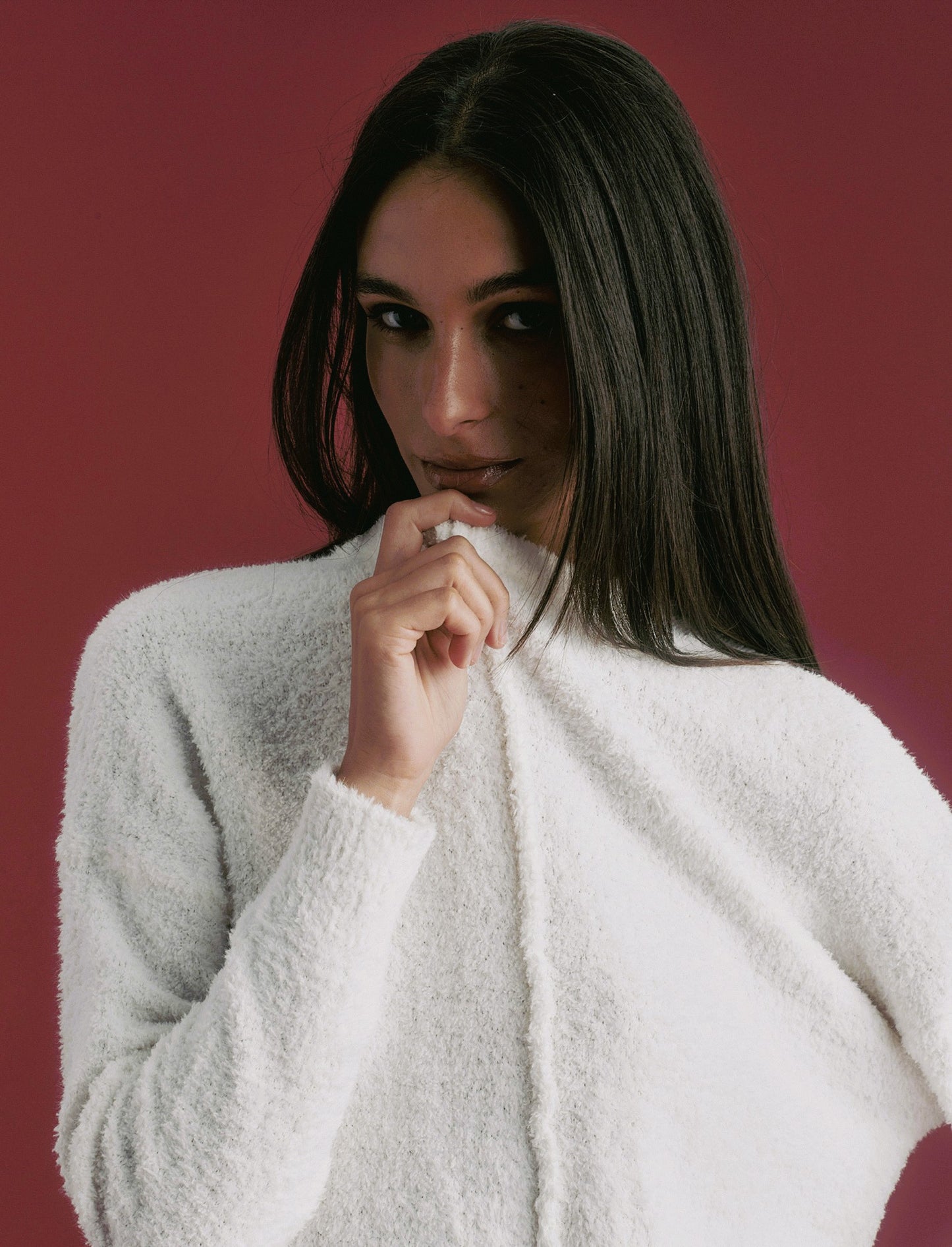PULLOVER CON CUCITURA  IN RILIEVO - Bianco latte
