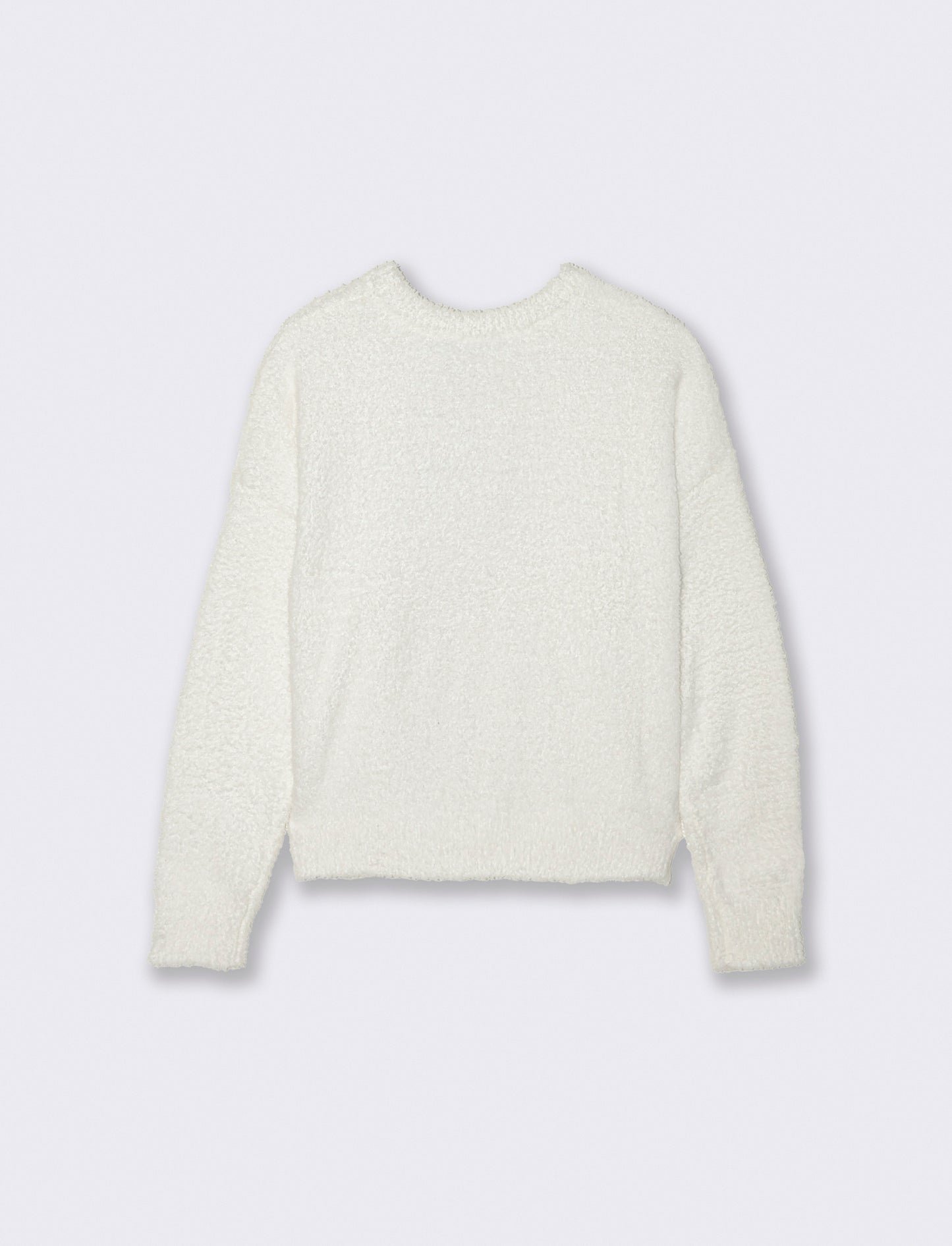 PULLOVER CON CUCITURA  IN RILIEVO - Bianco latte