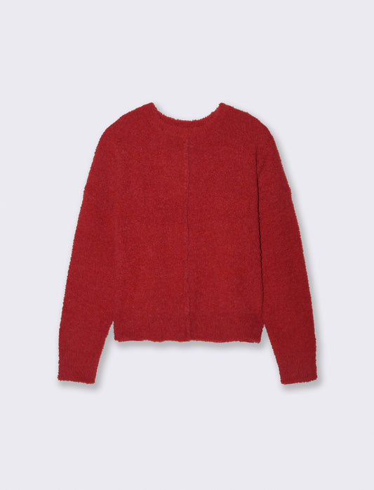 PULLOVER CON CUCITURA  IN RILIEVO - Rosso