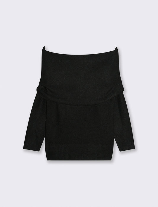 PULLOVER OFFSHOULDER - Nero