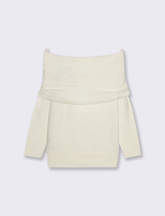PULLOVER OFFSHOULDER - Avorio