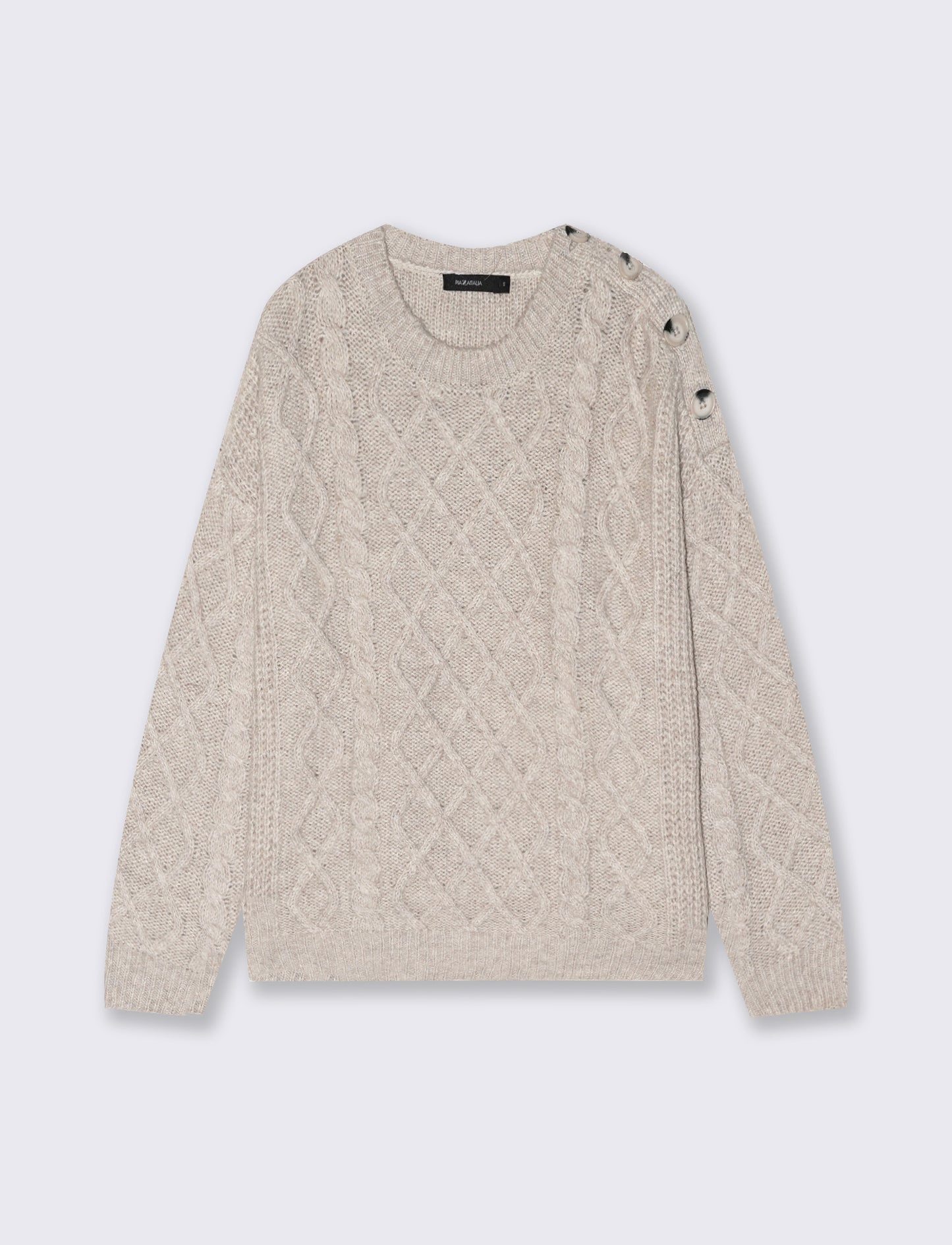 PULLOVER CON CHIUSURA A BOTTONI SULLA SPALLA - Avorio