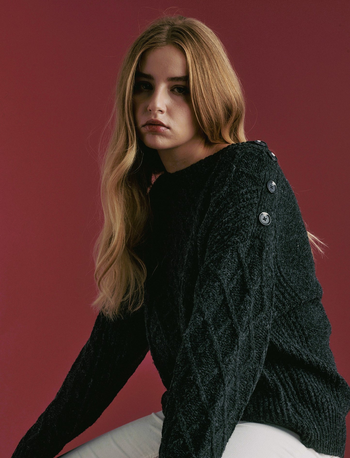 PULLOVER CON CHIUSURA A BOTTONI SULLA SPALLA - Antracite melange