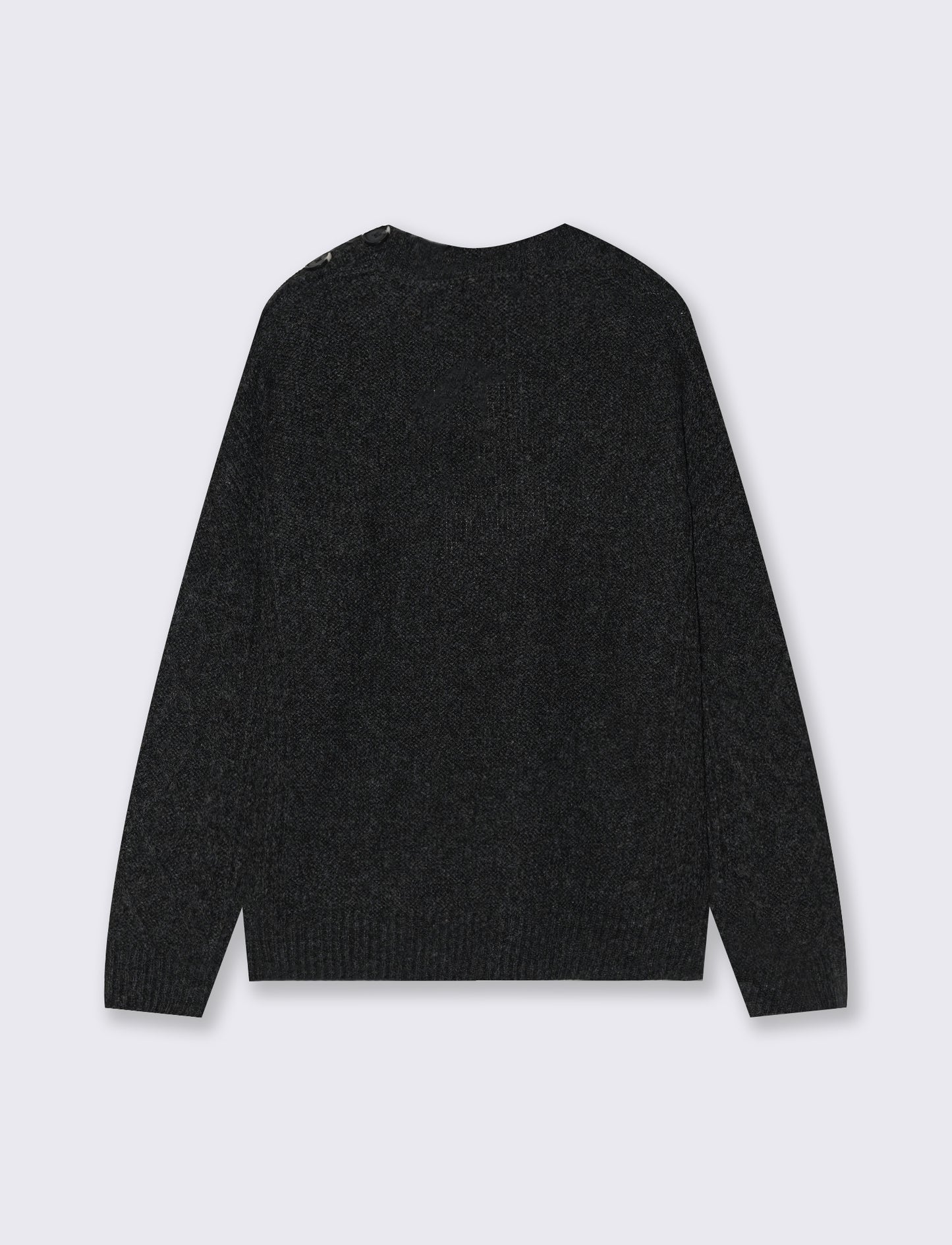PULLOVER CON CHIUSURA A BOTTONI SULLA SPALLA - Antracite melange