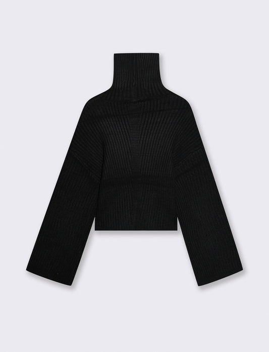 PULLOVER CROP - Nero