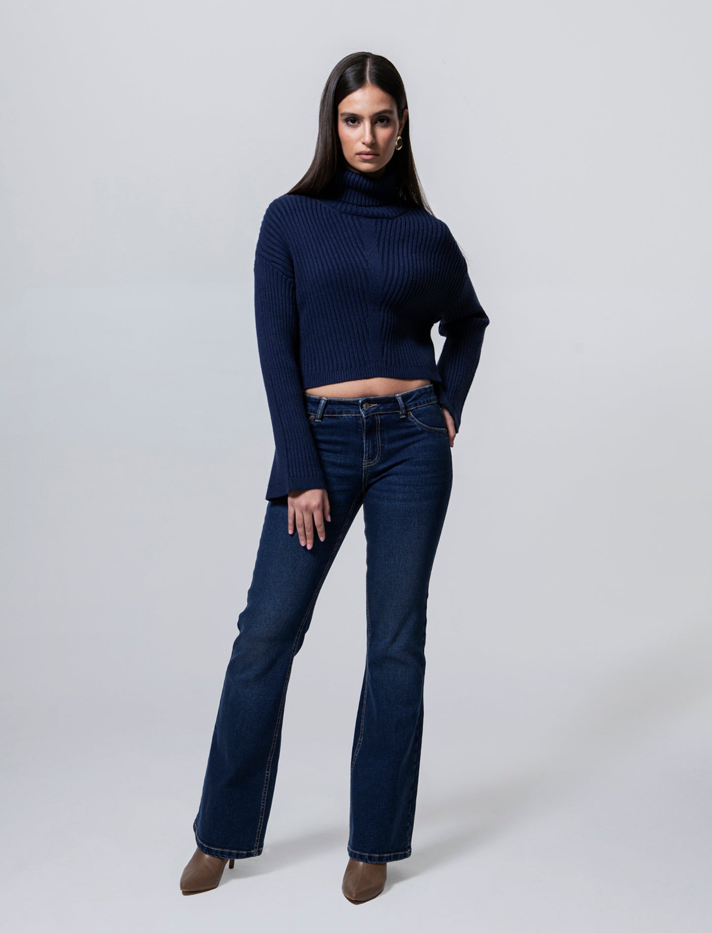 PULLOVER CROP - Blu