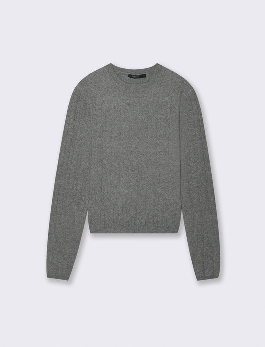 PULLOVER A TRECCE - Grigio melange