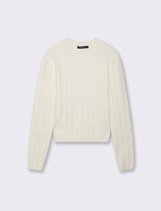 PULLOVER A TRECCE - Avorio
