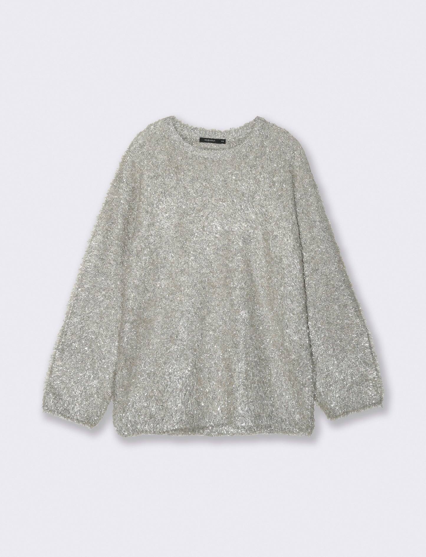 PULLOVER CON FIBRA METALLIZZATA - Argento