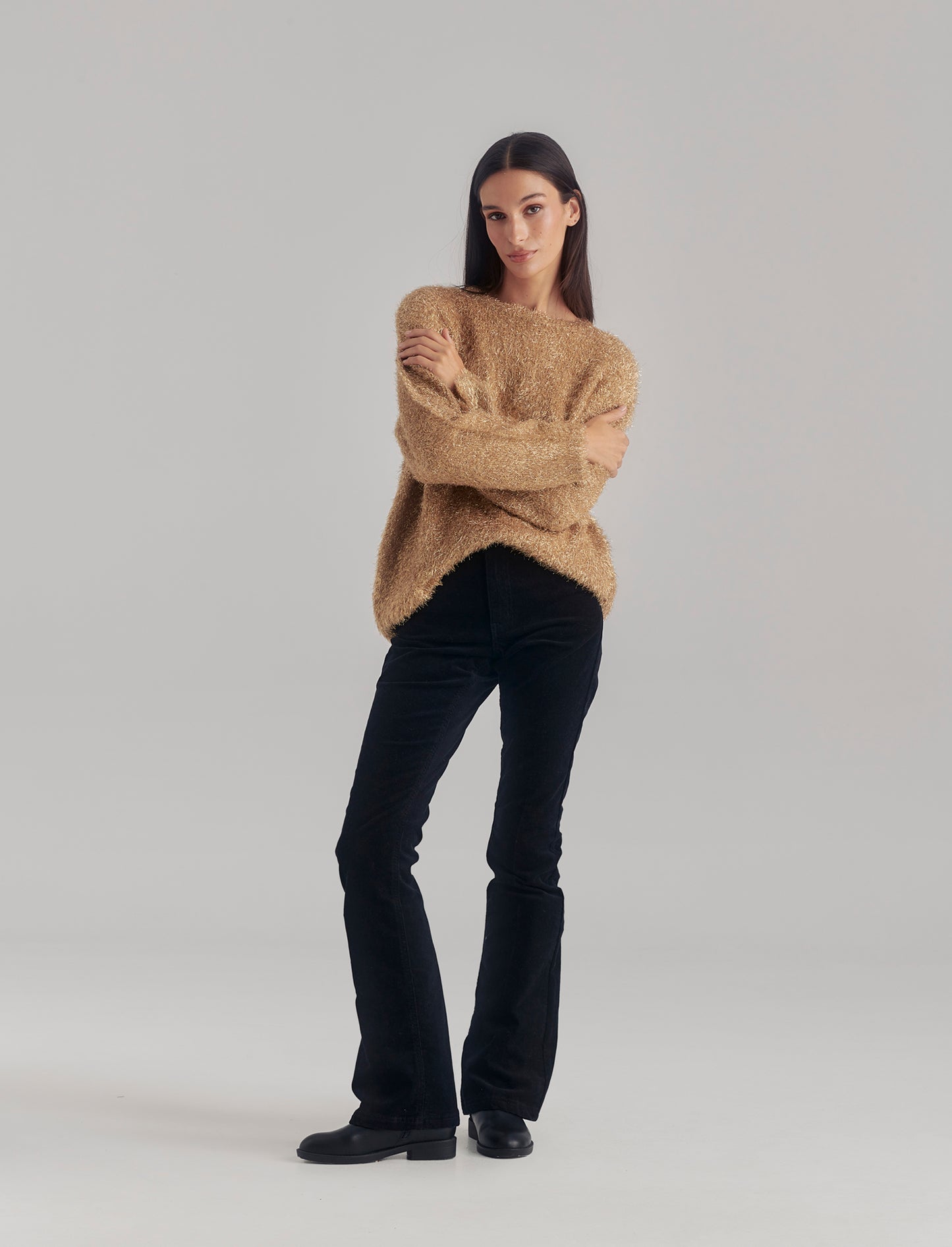 PULLOVER CON FIBRA METALLIZZATA - Oro