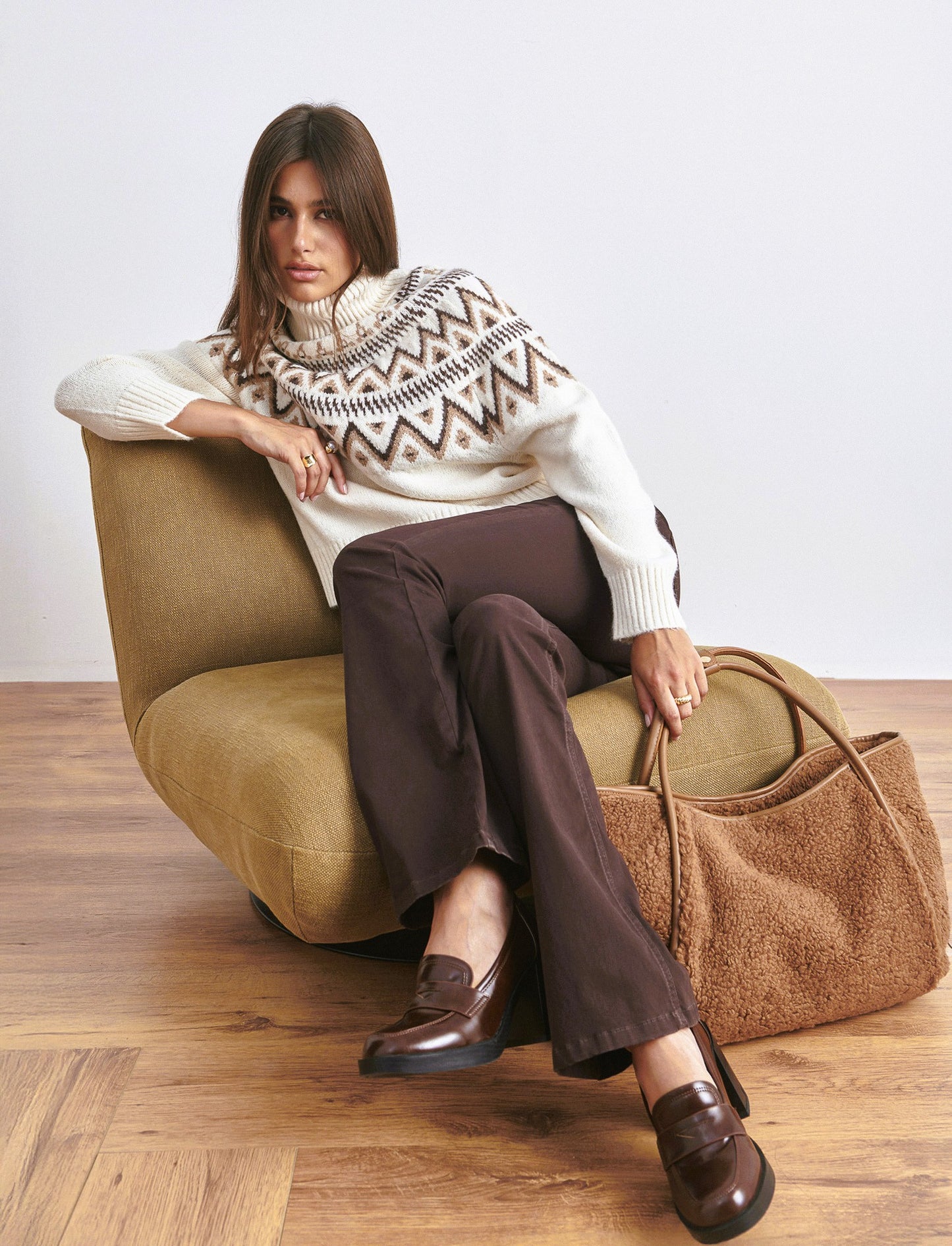 Shopper donna grande in finta pelliccia - Marrone