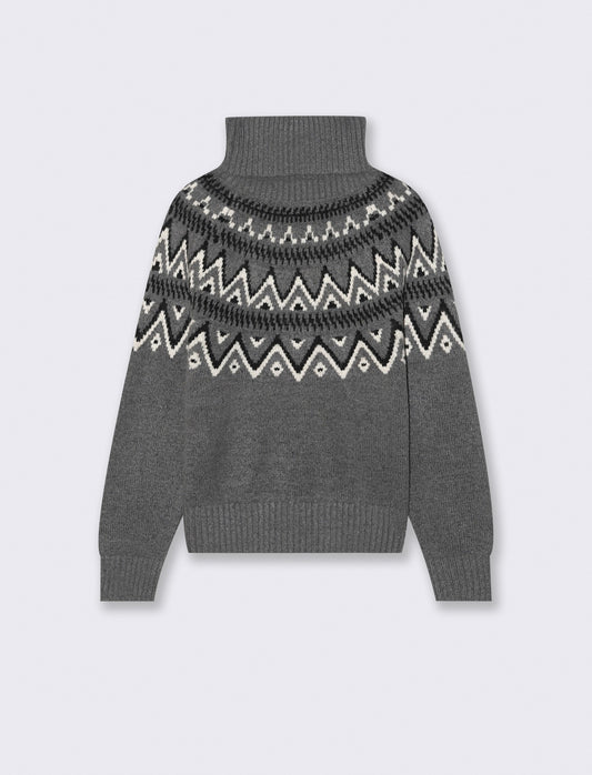 PULLOVER COLLO ALTO - Grigio scuro