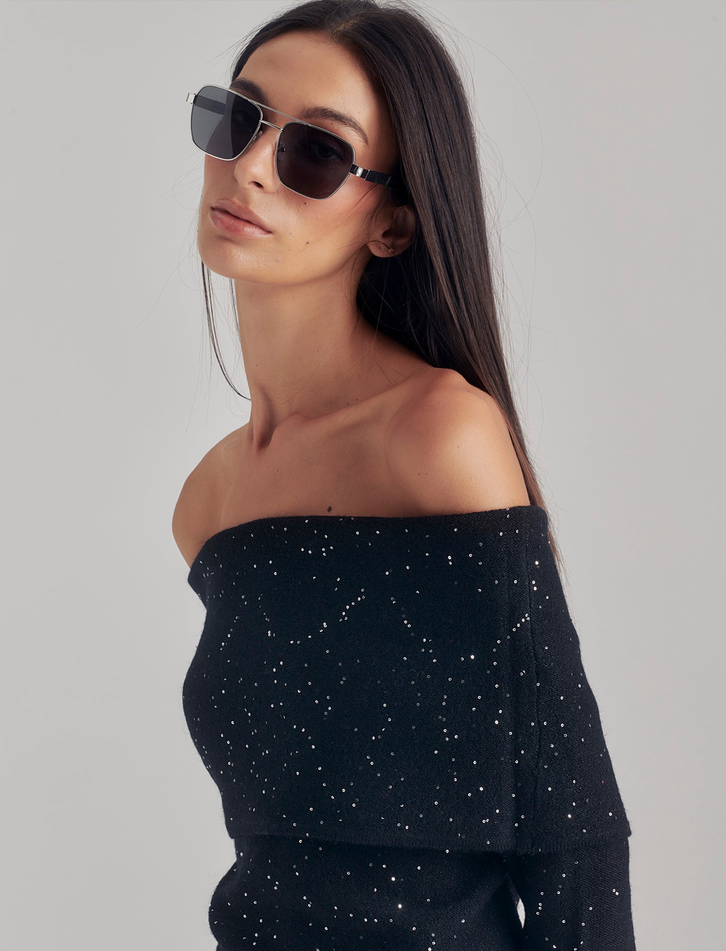 VESTITO OFF SHOULDER - Nero