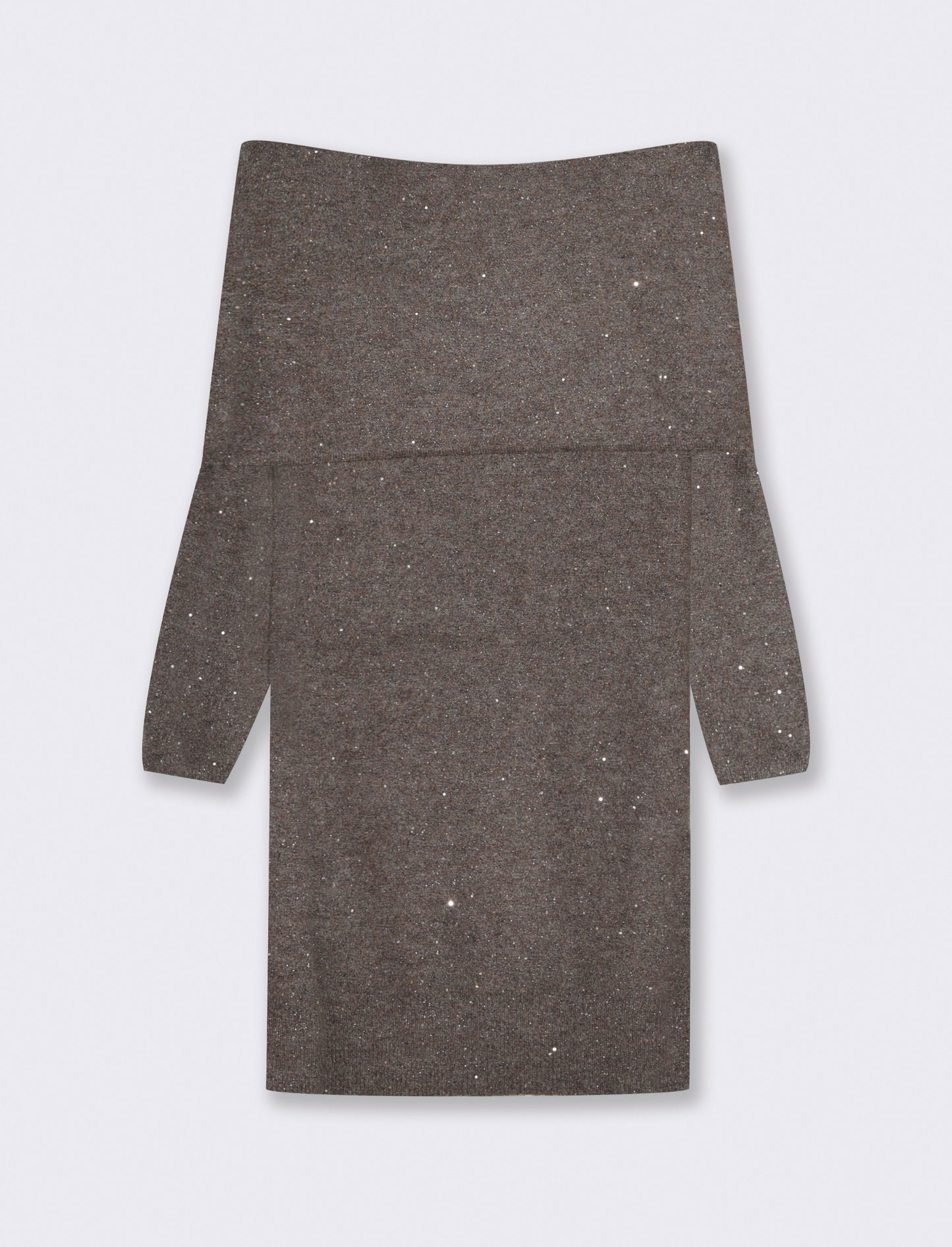VESTITO OFF SHOULDER - Grigio tortora