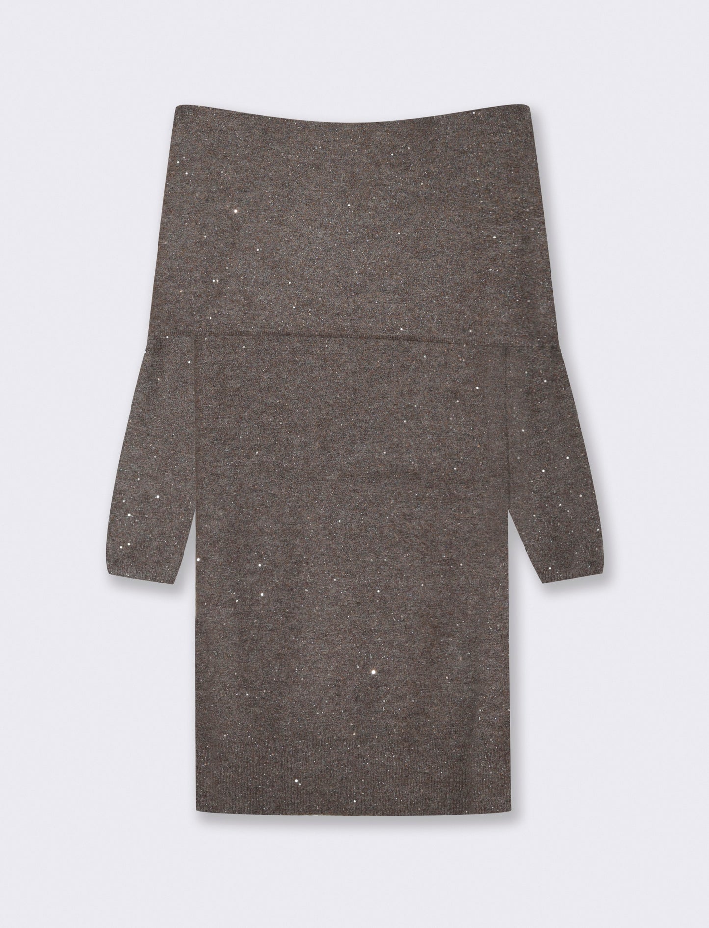 VESTITO OFF SHOULDER - Grigio tortora