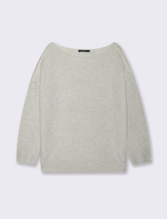 PULLOVER CON PAILLETES - Avorio