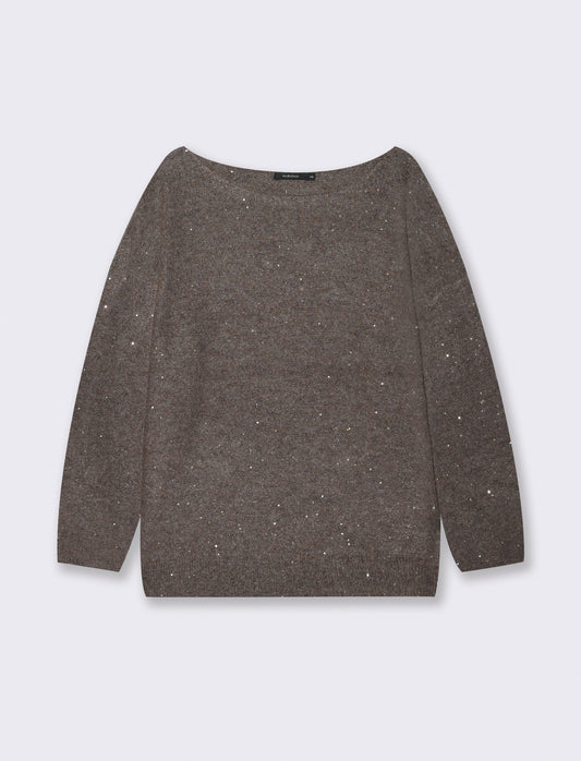 PULLOVER CON PAILLETES - Grigio tortora